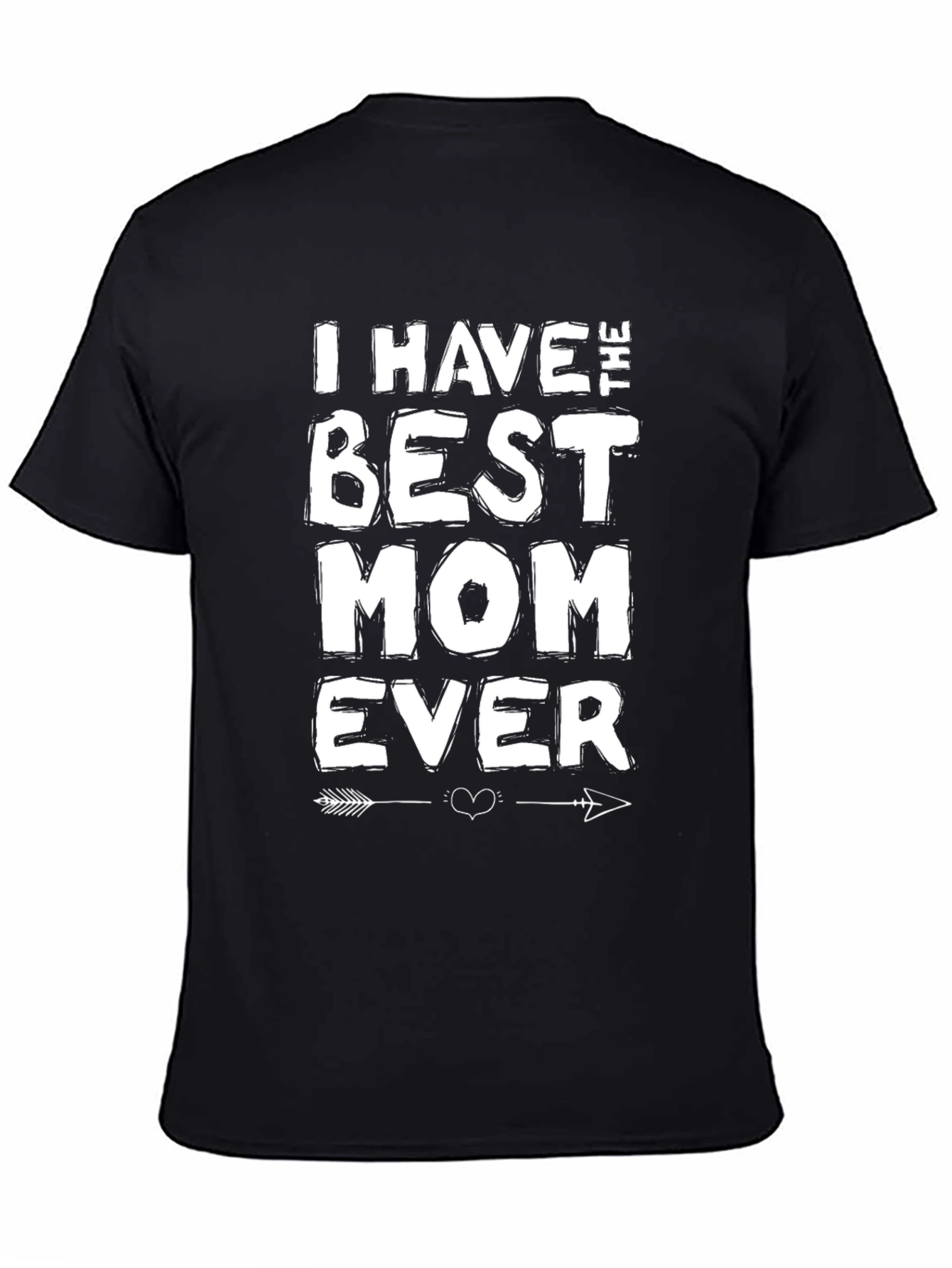 Black Best Mom Ever Graphic T-Shirt - Men's Black Crew Neck view 4