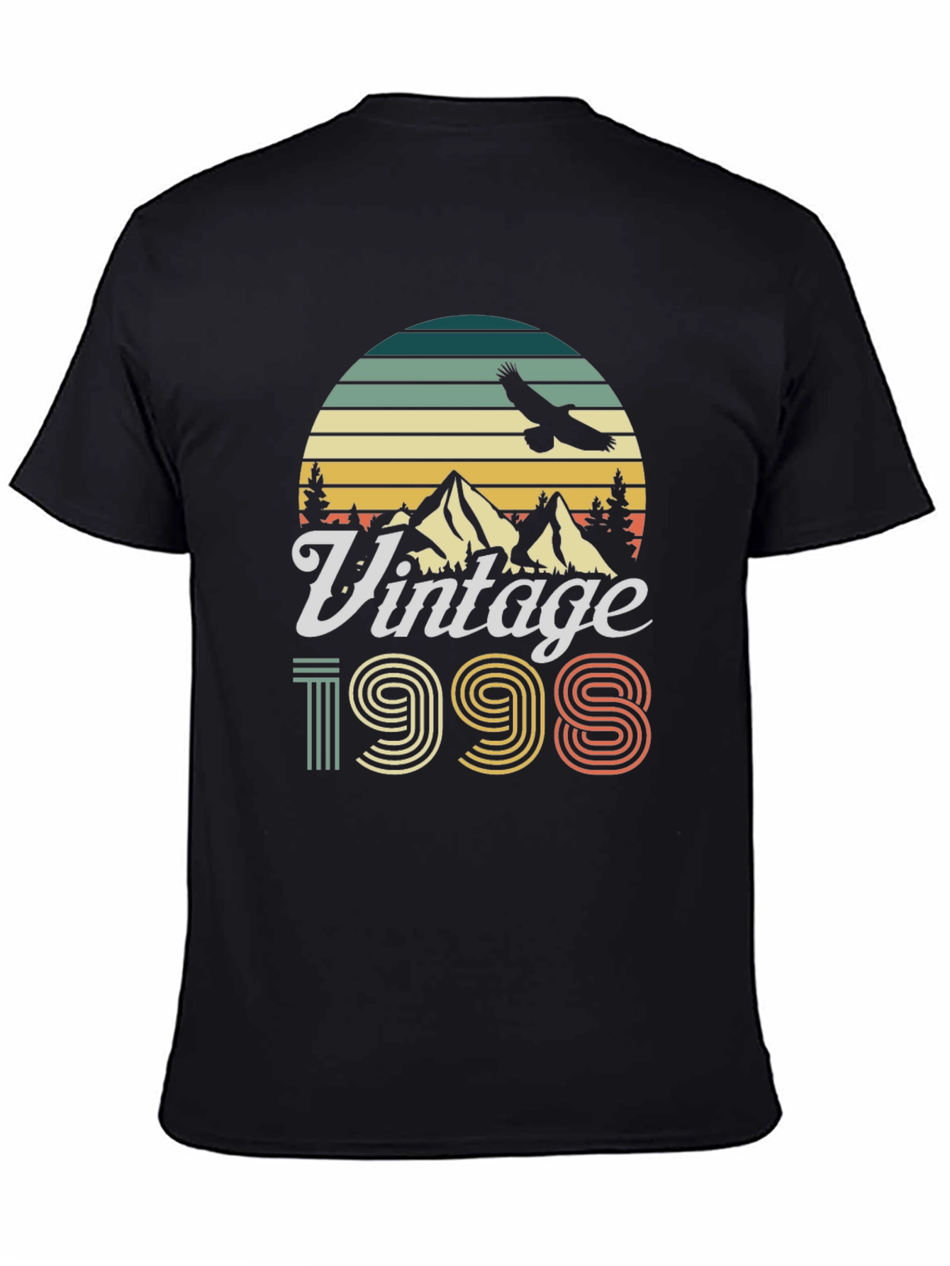 Black Vintage 1998 Graphic Tee - Retro Style view 4