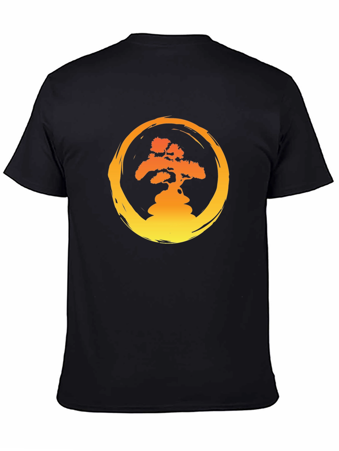Black Zen Bonsai T-Shirt -  Enso Circle view 4