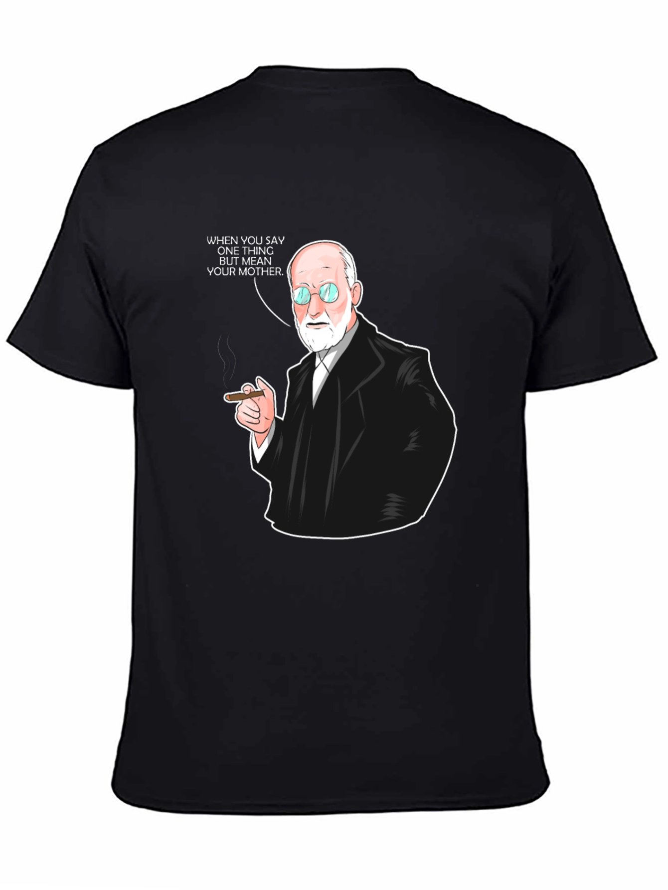 Black Freud T-Shirt: Funny Psychoanalysis Humor Tee view 4