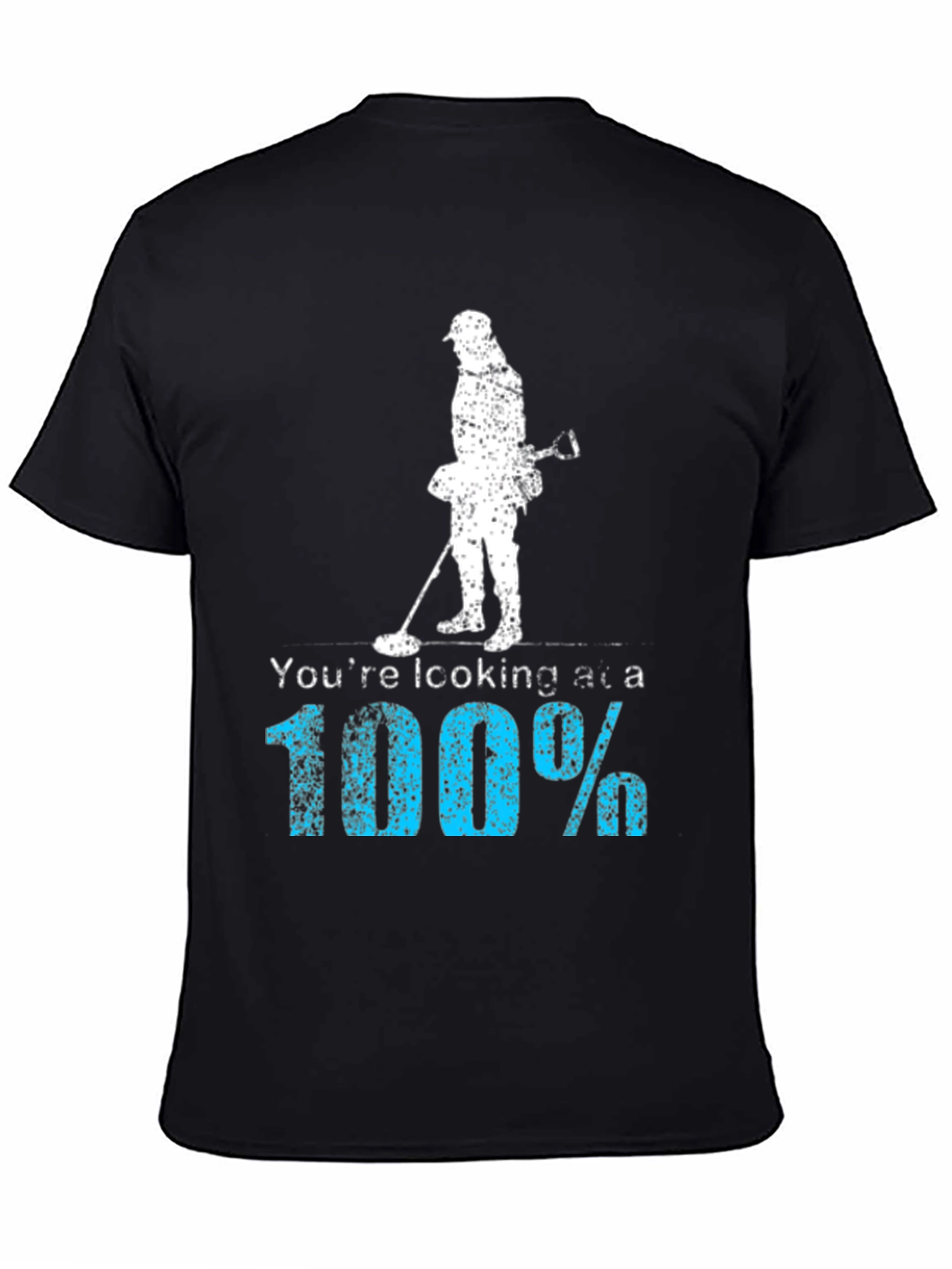 Black Metal Detecting T-Shirt - 100% Treasure Hunter view 4