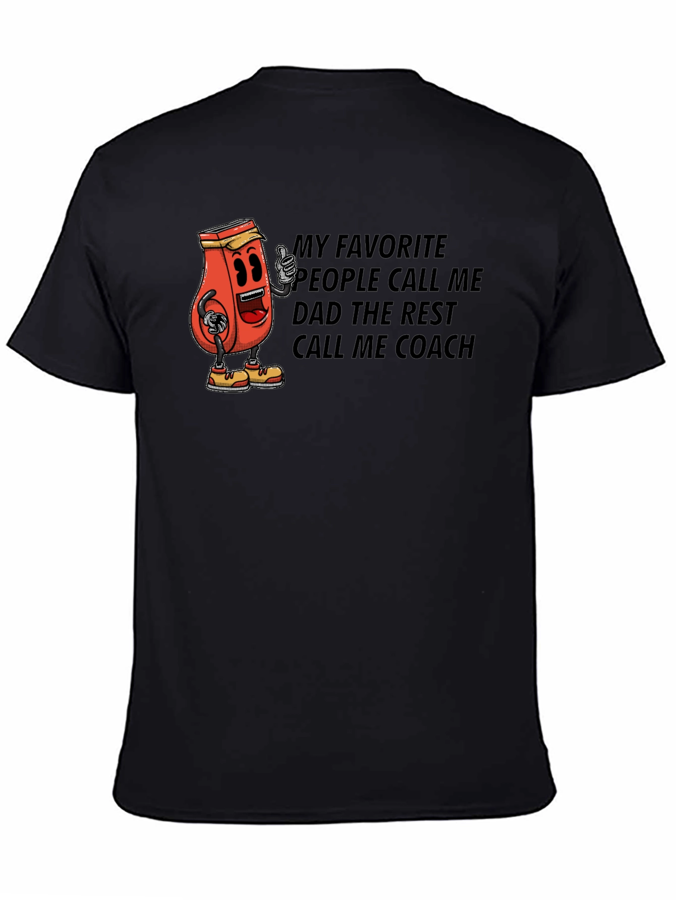 Black Dad Coach Funny T-Shirt view 4