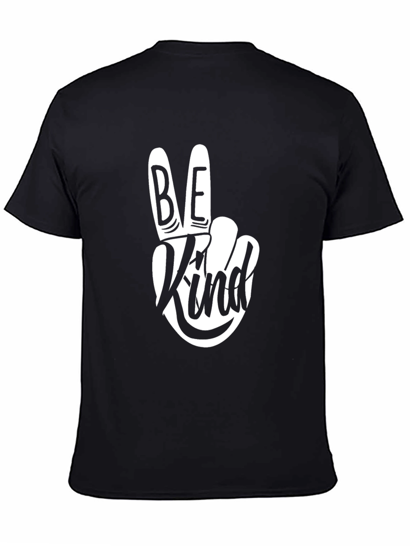 Black Be Kind Graphic Tee - Stylish Peace Sign Shirt view 4