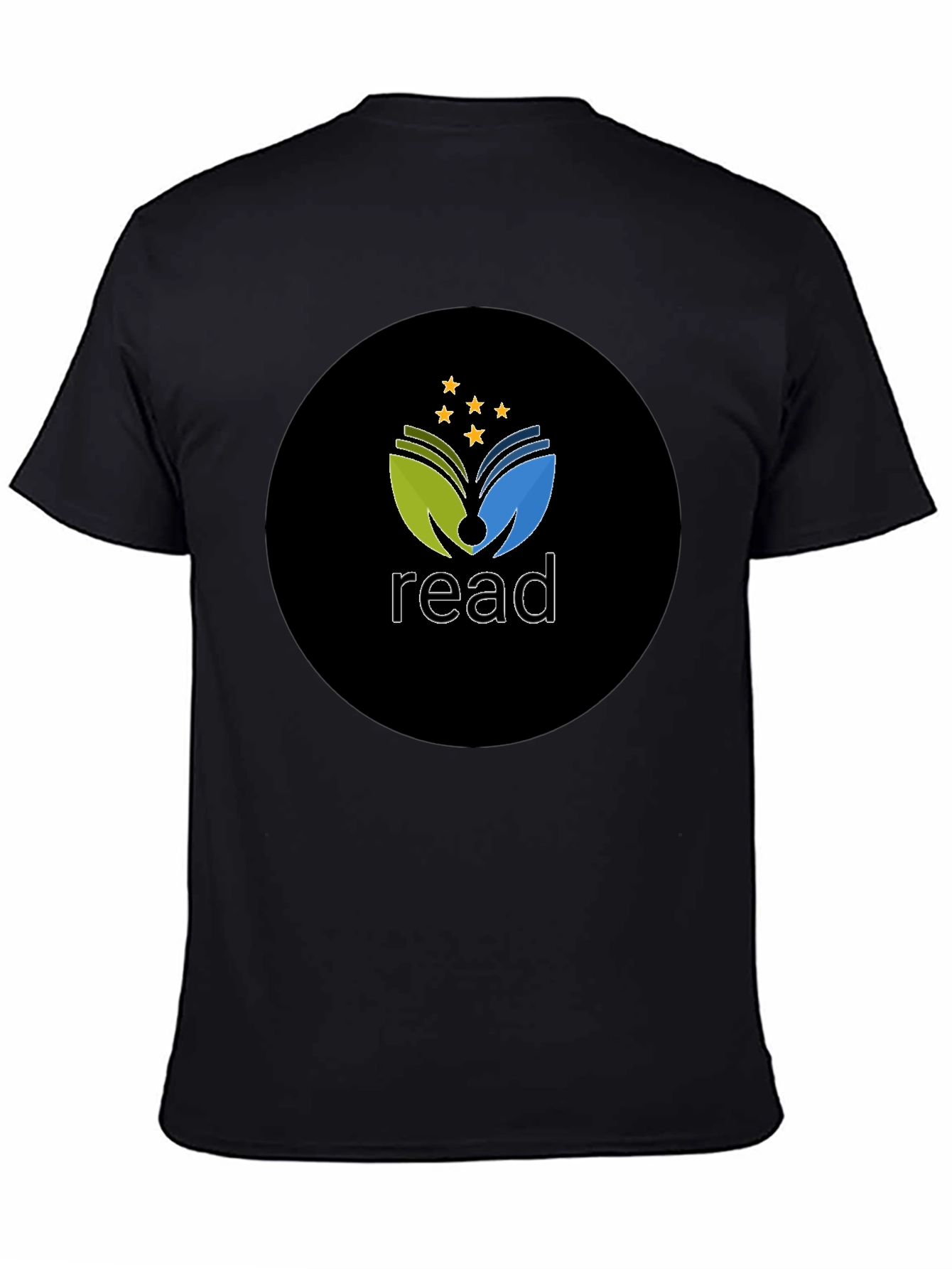 Black Read T-Shirt - Black Cotton Blend Graphic Tee view 4