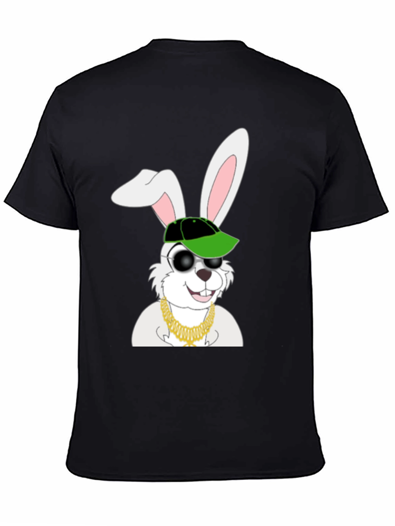 Black Cool Rabbit Graphic T-Shirt view 4