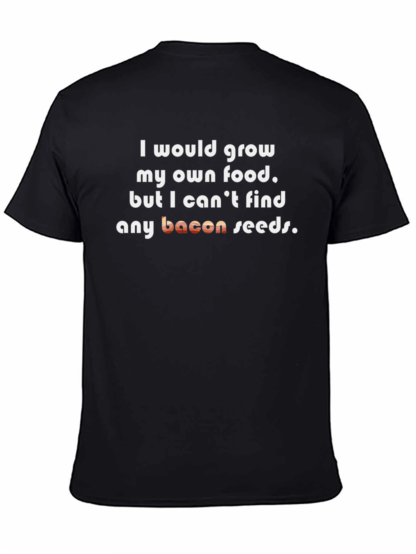 Black Funny Bacon Seeds Graphic Tee view 4