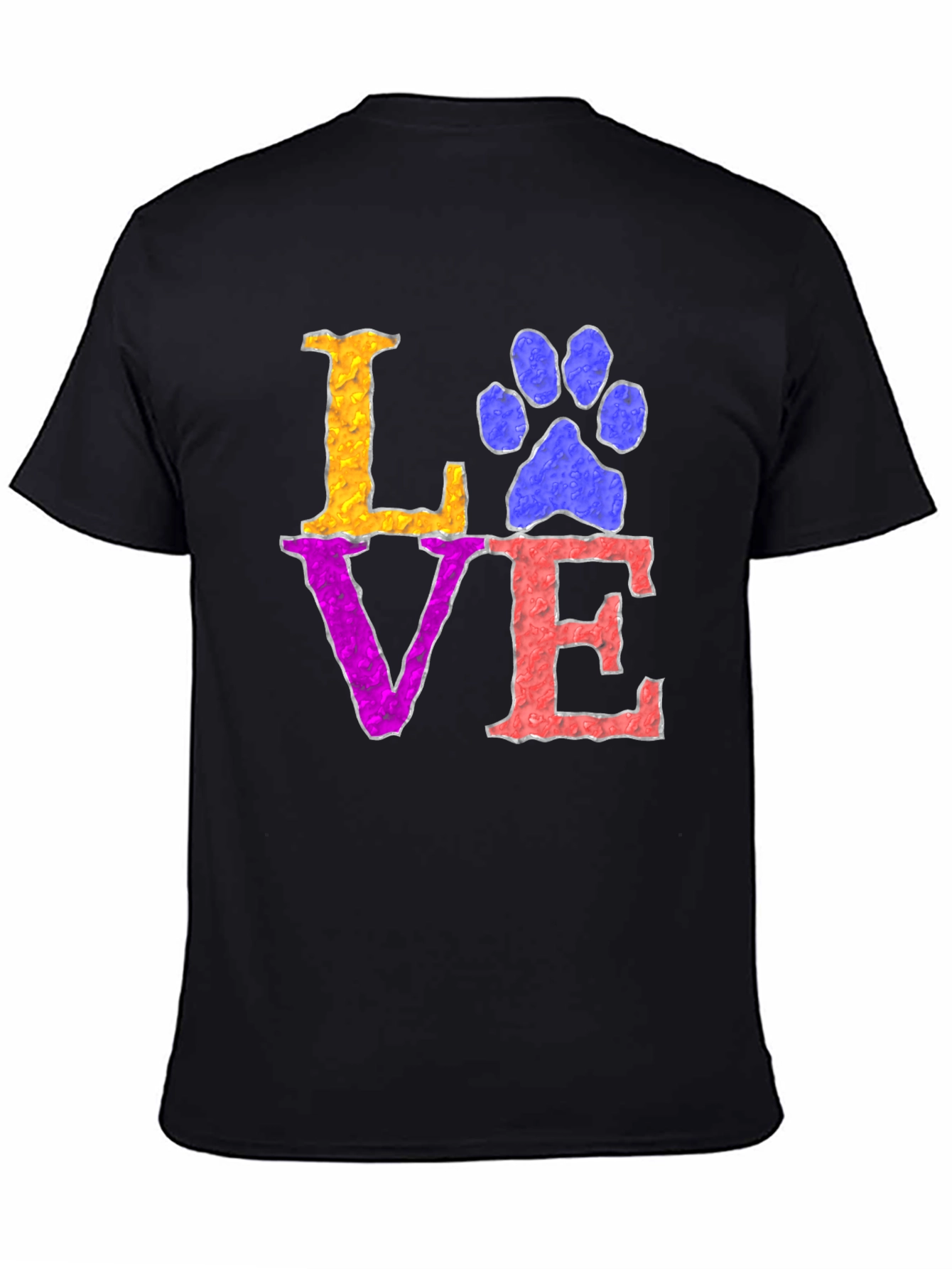 Black Love Paw Print T-Shirt - Pet Lover Tee view 4