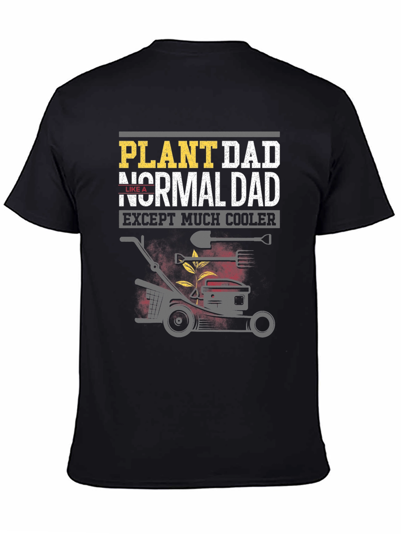 Black Plant Dad T-Shirt - Cooler Than Normal! view 4