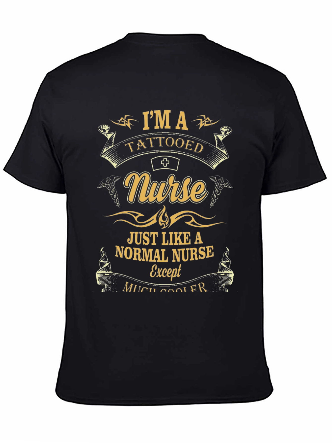 Black Tattooed Nurse T-Shirt - Funny Nursing Apparel view 4