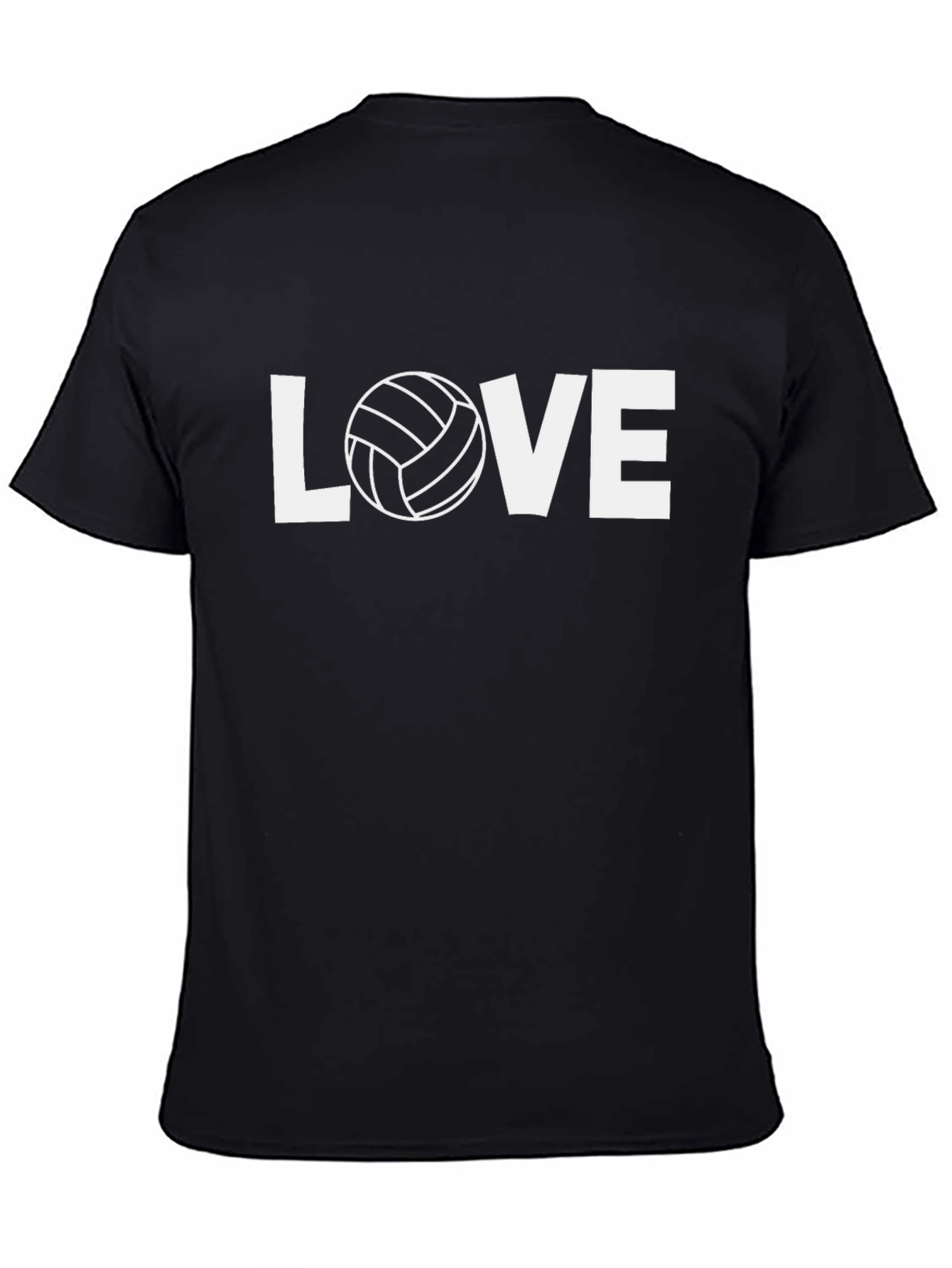 Black Volleyball Love Graphic T-Shirt - Soft Cotton Tee view 4
