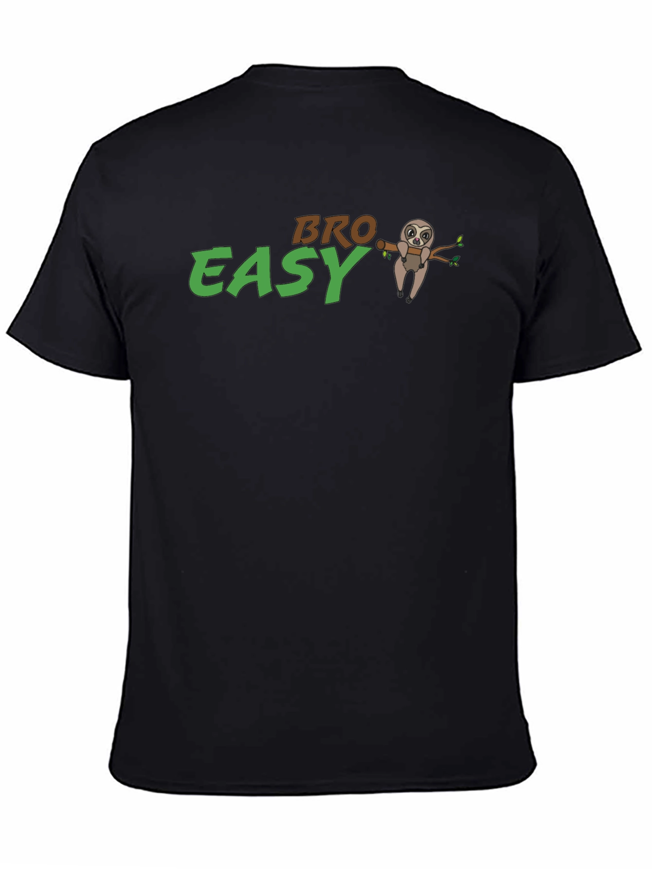 Black Bro Easy Sloth Graphic T-Shirt - Relaxed Fit view 4
