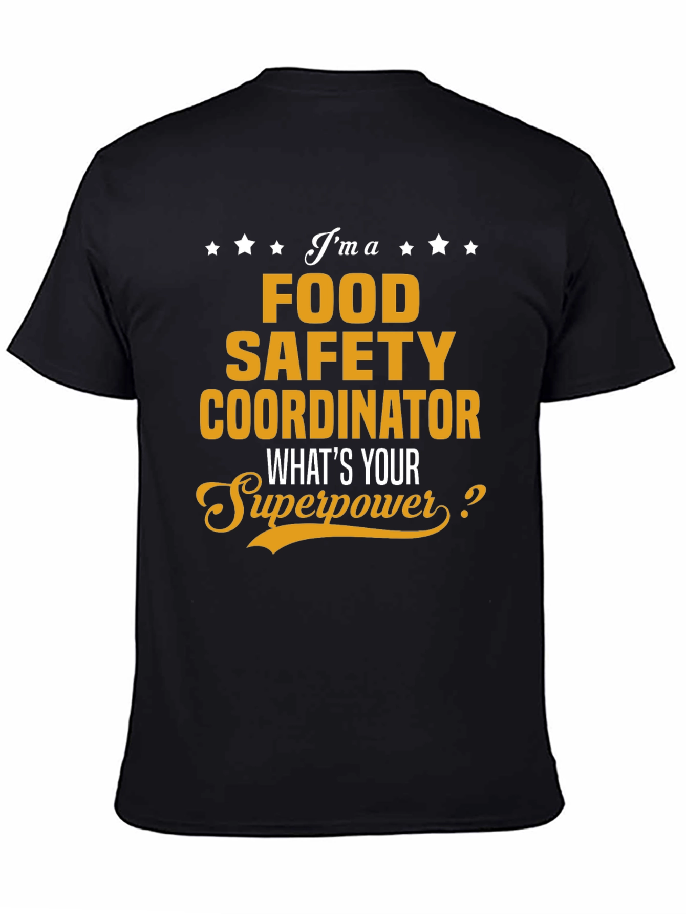 Black Food Safety Coordinator Superpower T-Shirt view 4