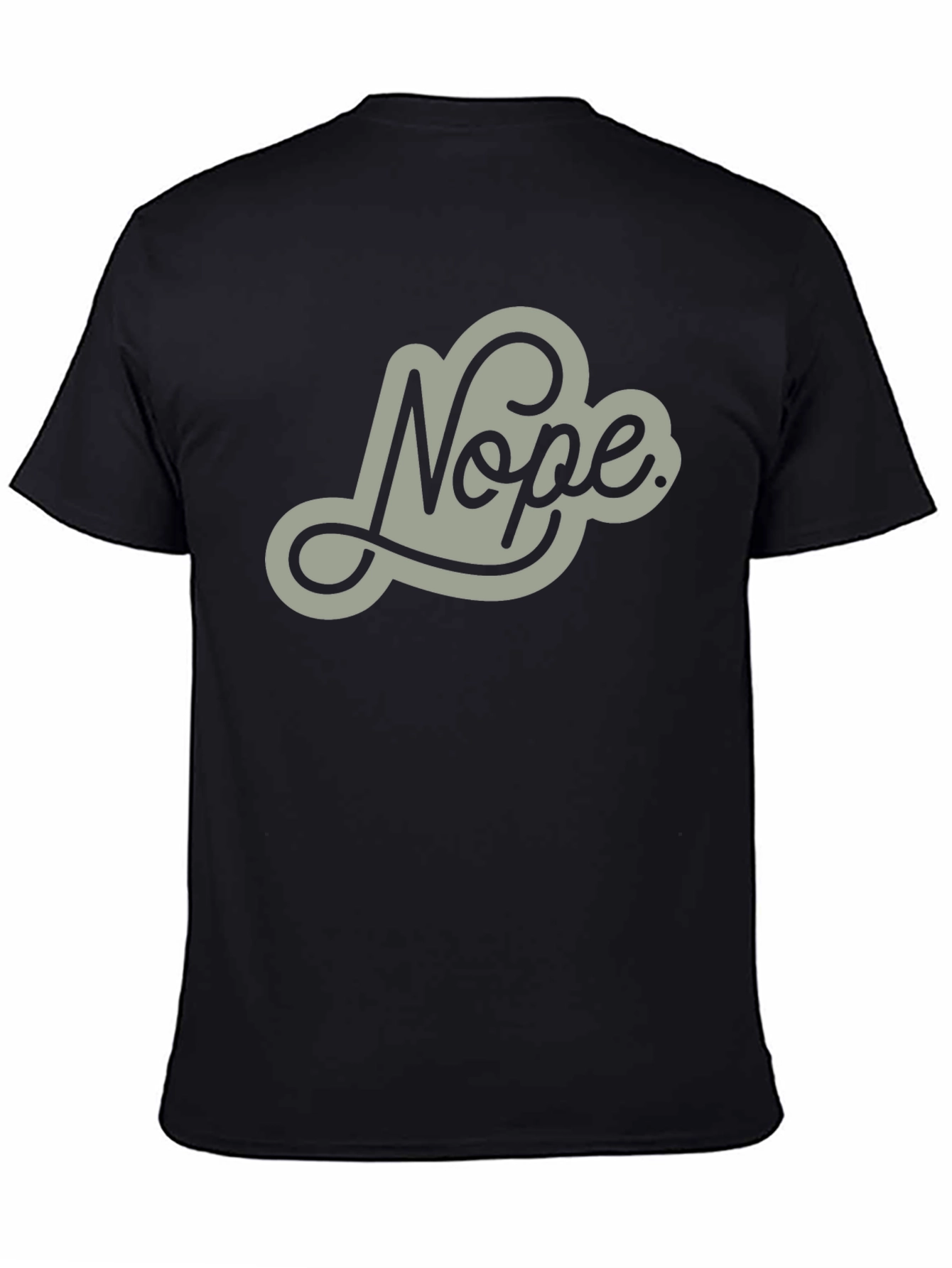 Black Nope Graphic Tee - Mens Casual Crew Neck T-Shirt view 4