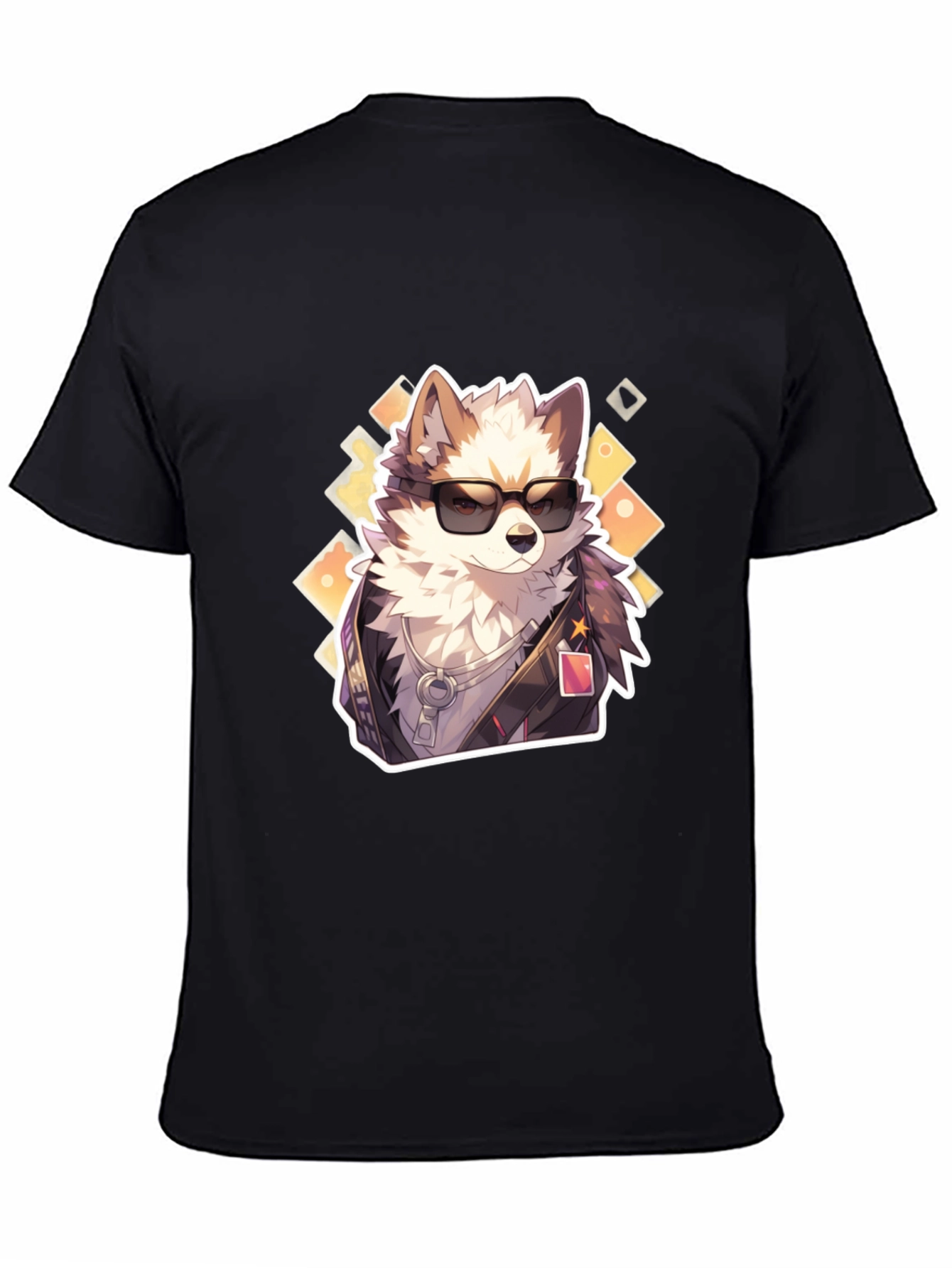 Black Cool Dog Graphic Tee - Trendy Streetwear view 4