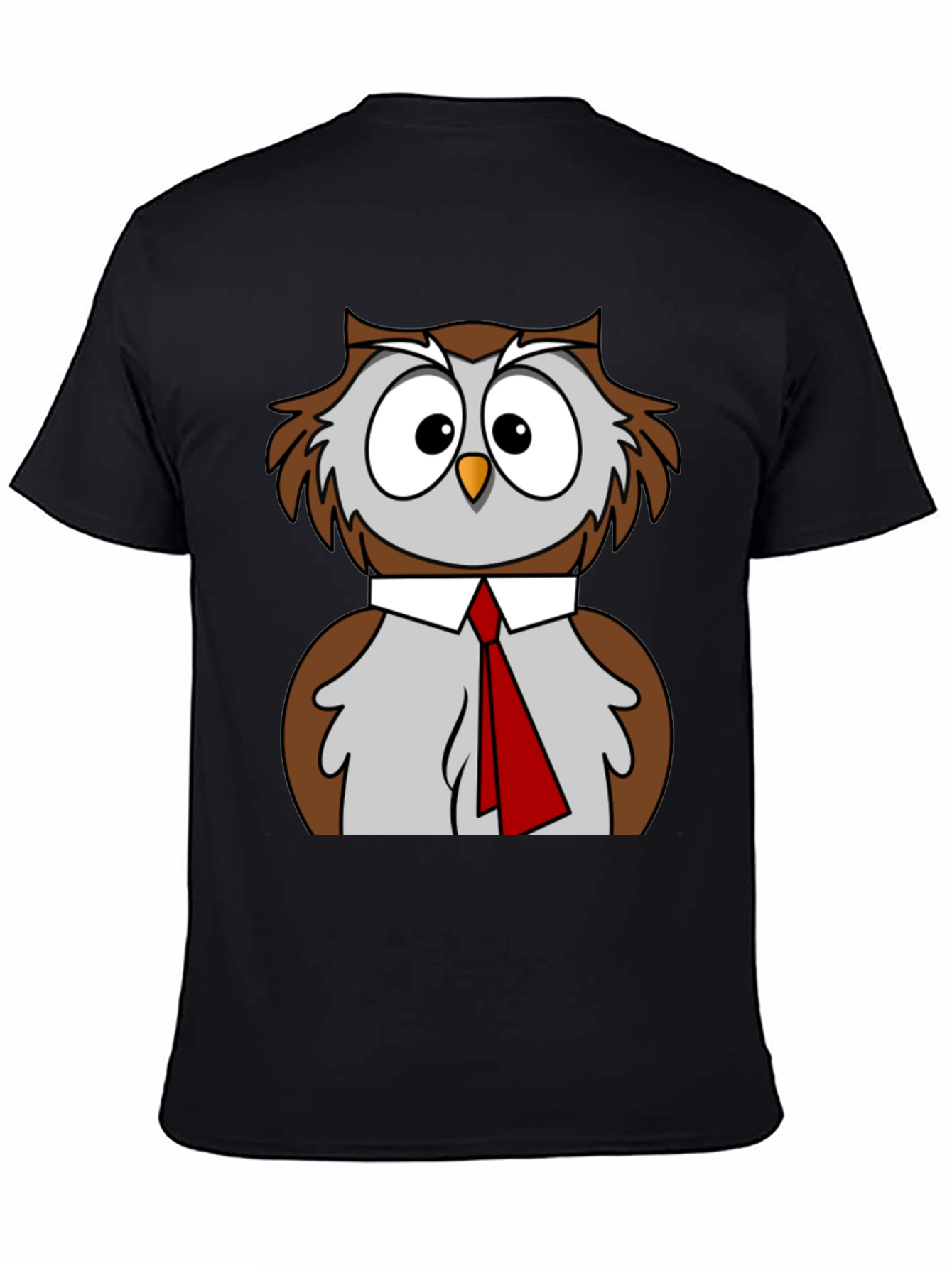 Black Owl T-Shirt Funny Bird Business Casual Tee view 4