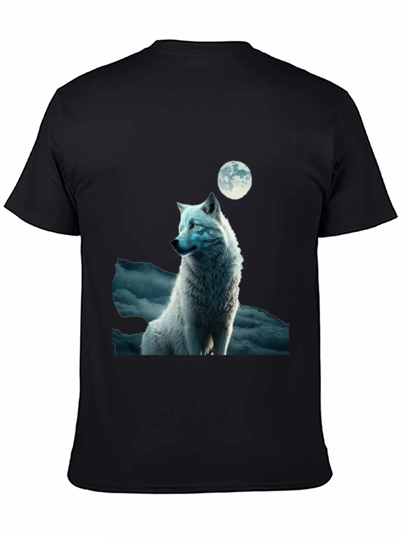 Black Wolf Moon Graphic T-Shirt view 4