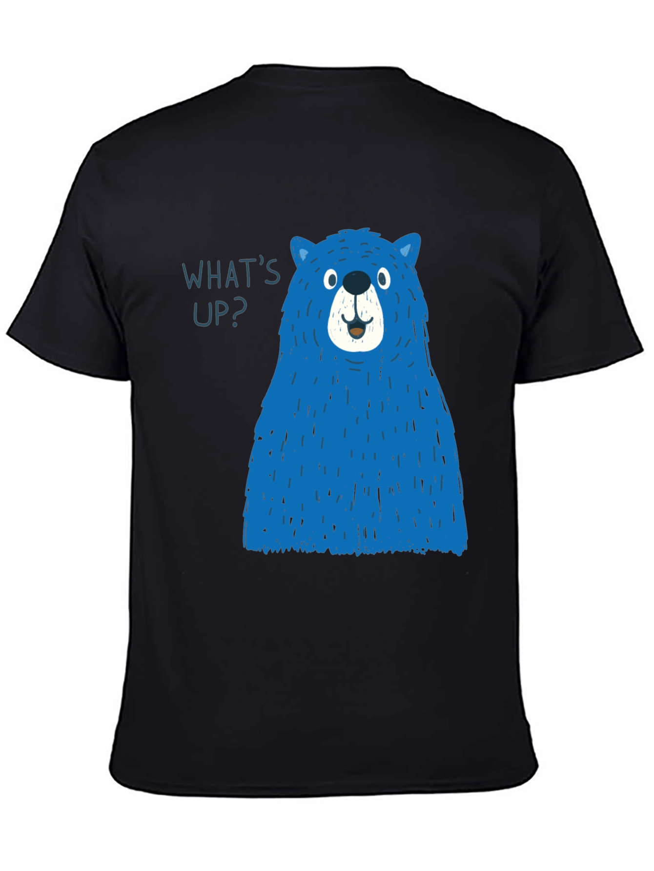 Black Blue Bear Graphic T-Shirt - Men's Casual Tee view 4