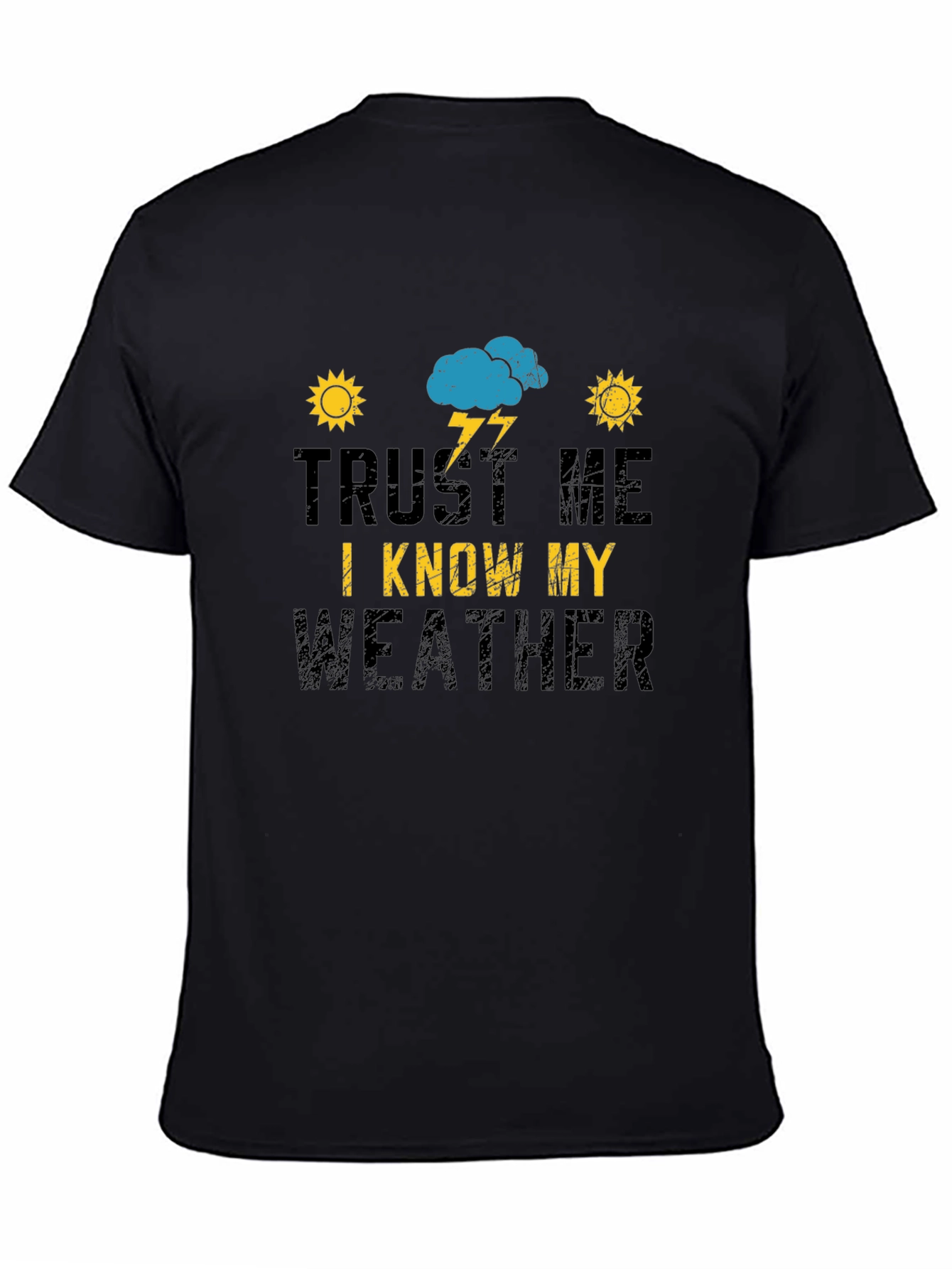 Black Trust Me I Know My Weather Black T-Shirt view 4