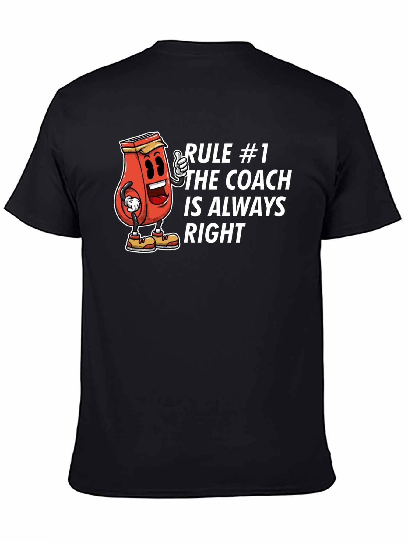 Black Coach Always Right T-Shirt - Funny Cartoon Style view 4