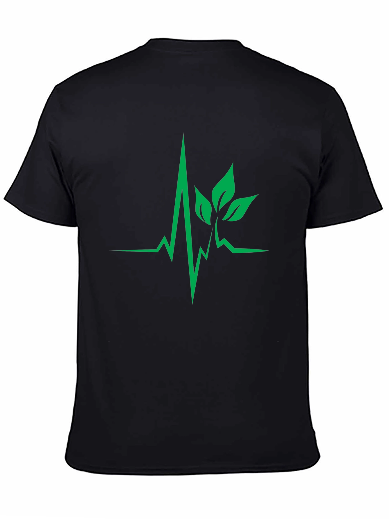 Black Nature Heartbeat Black T-Shirt view 4