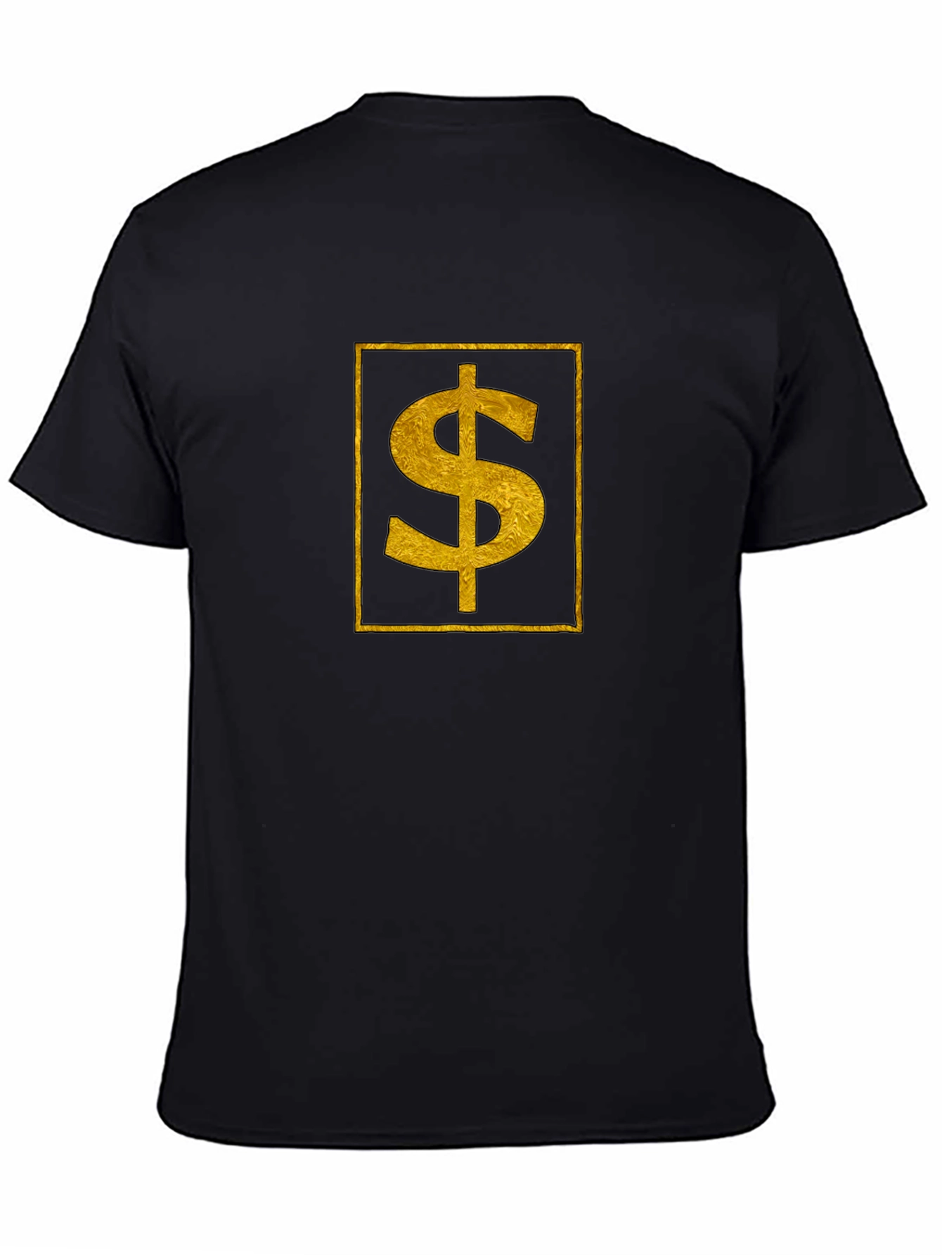 Black Gold Dollar Sign Black T-Shirt view 4