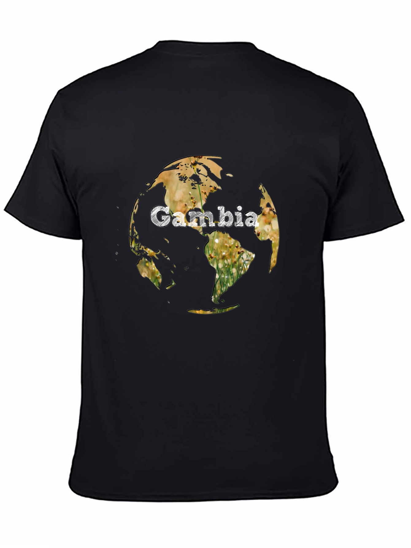 Black Gambia Globe Graphic Tee - Unique Design view 4