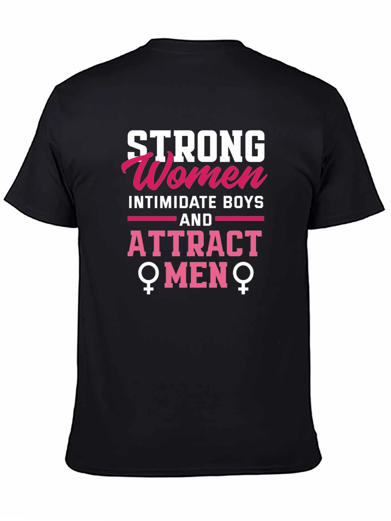 Black Strong Women Attract Men Graphic Tee view 4