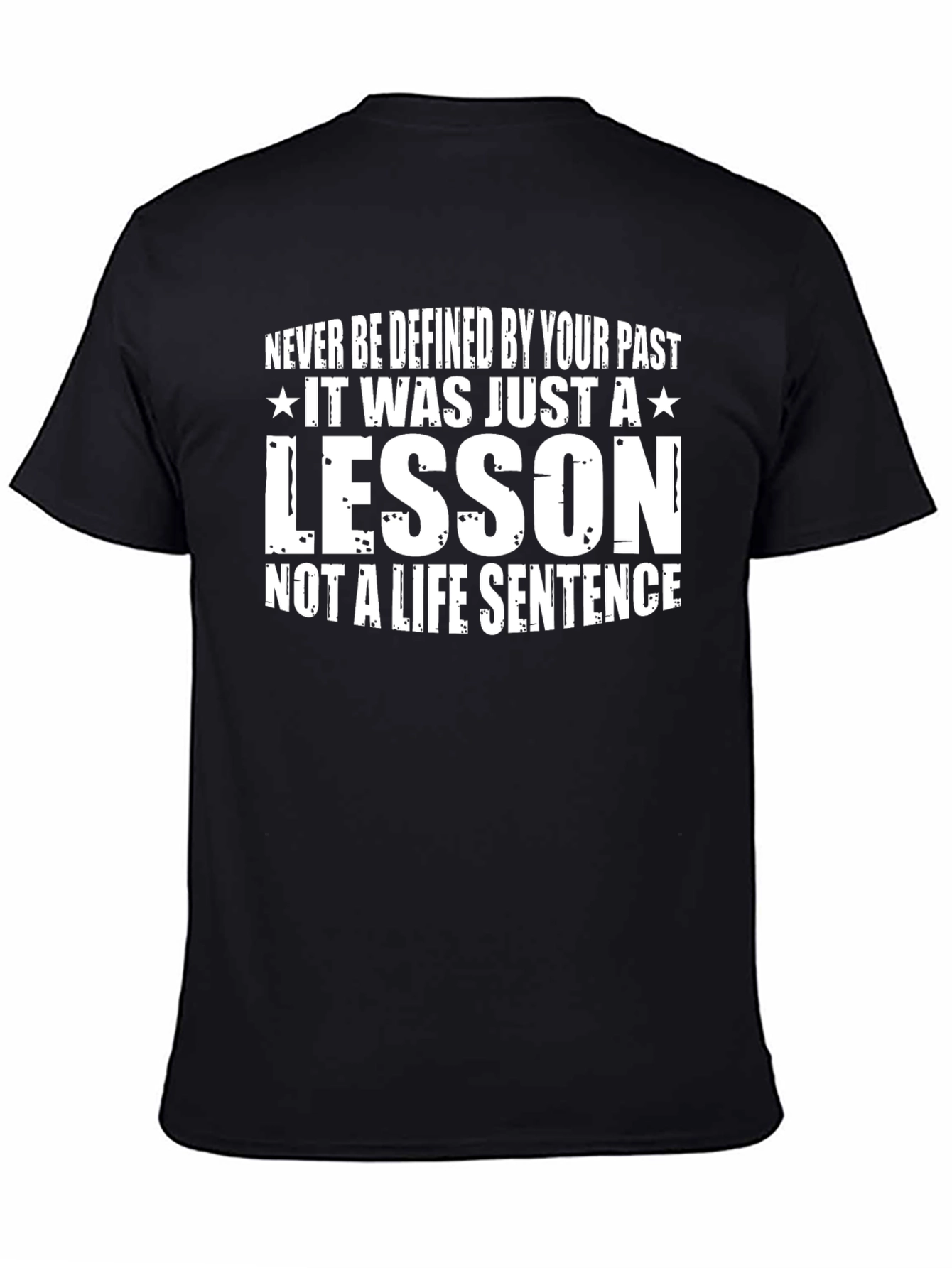 Black Inspirational Graphic Tee - Never Be Defined By Your Past view 4