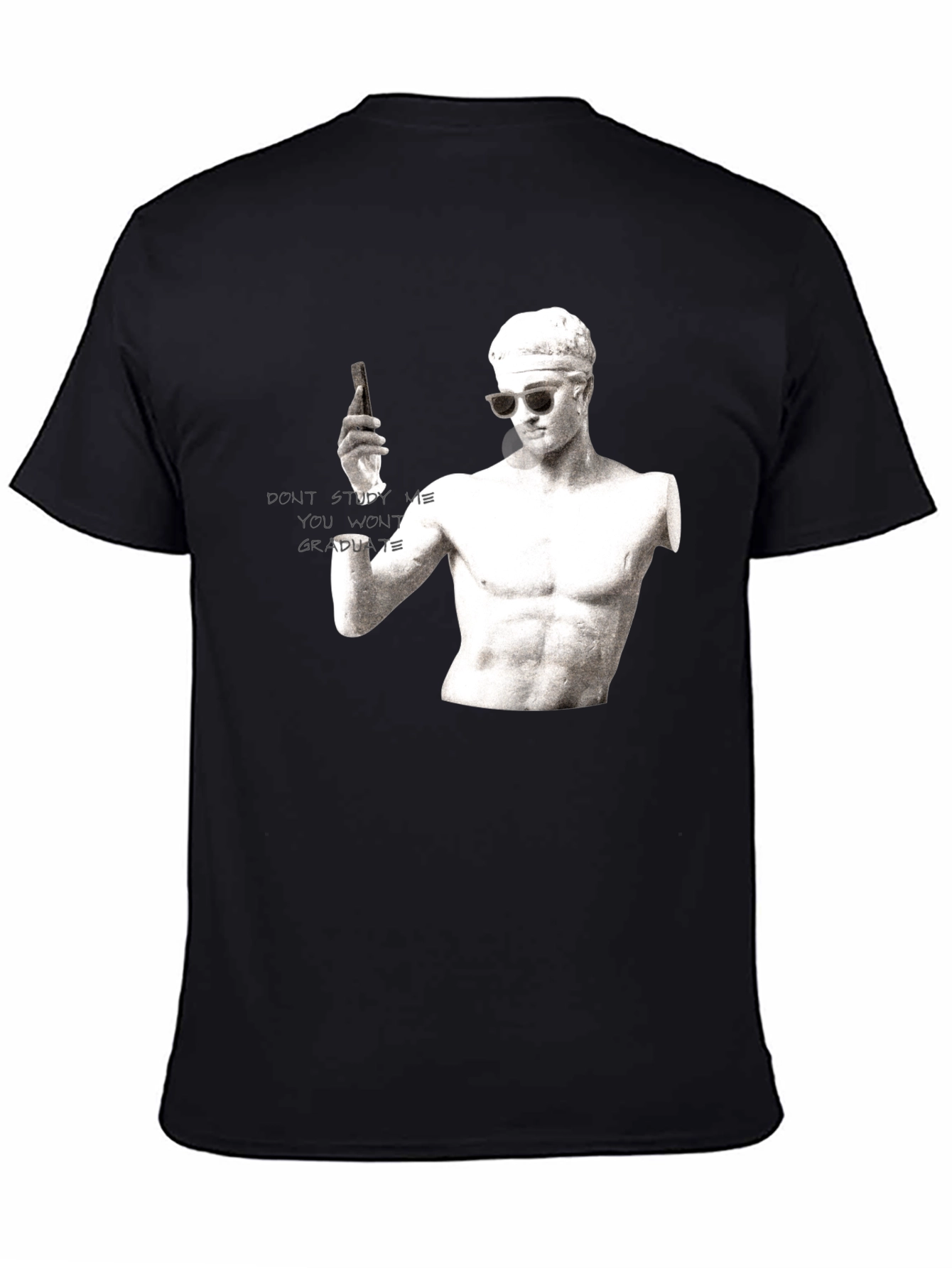 Black Humorous Student T-Shirt - Study Me & Fail view 4