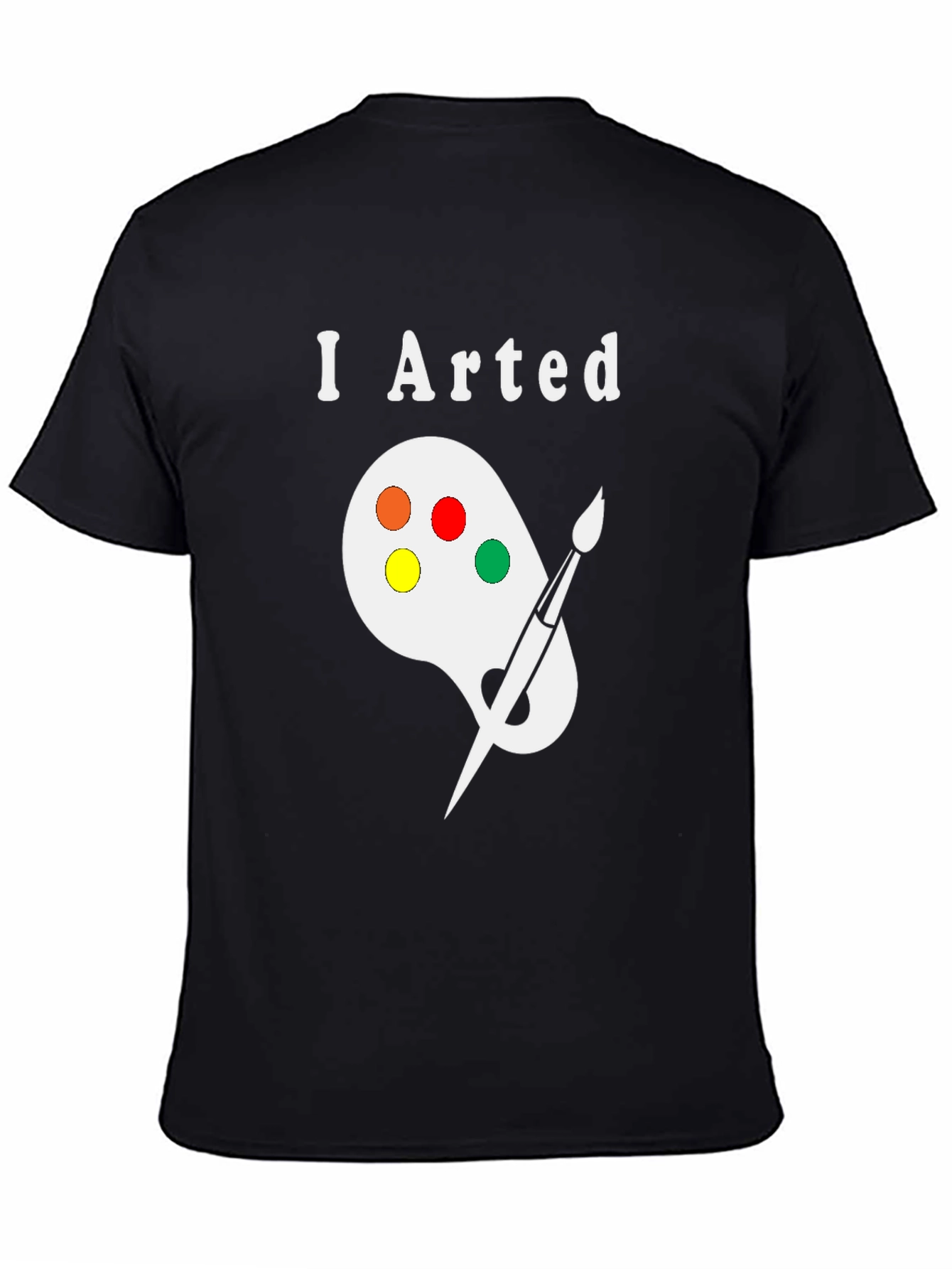 Black I Arted T-Shirt - Painter Palette Design view 4