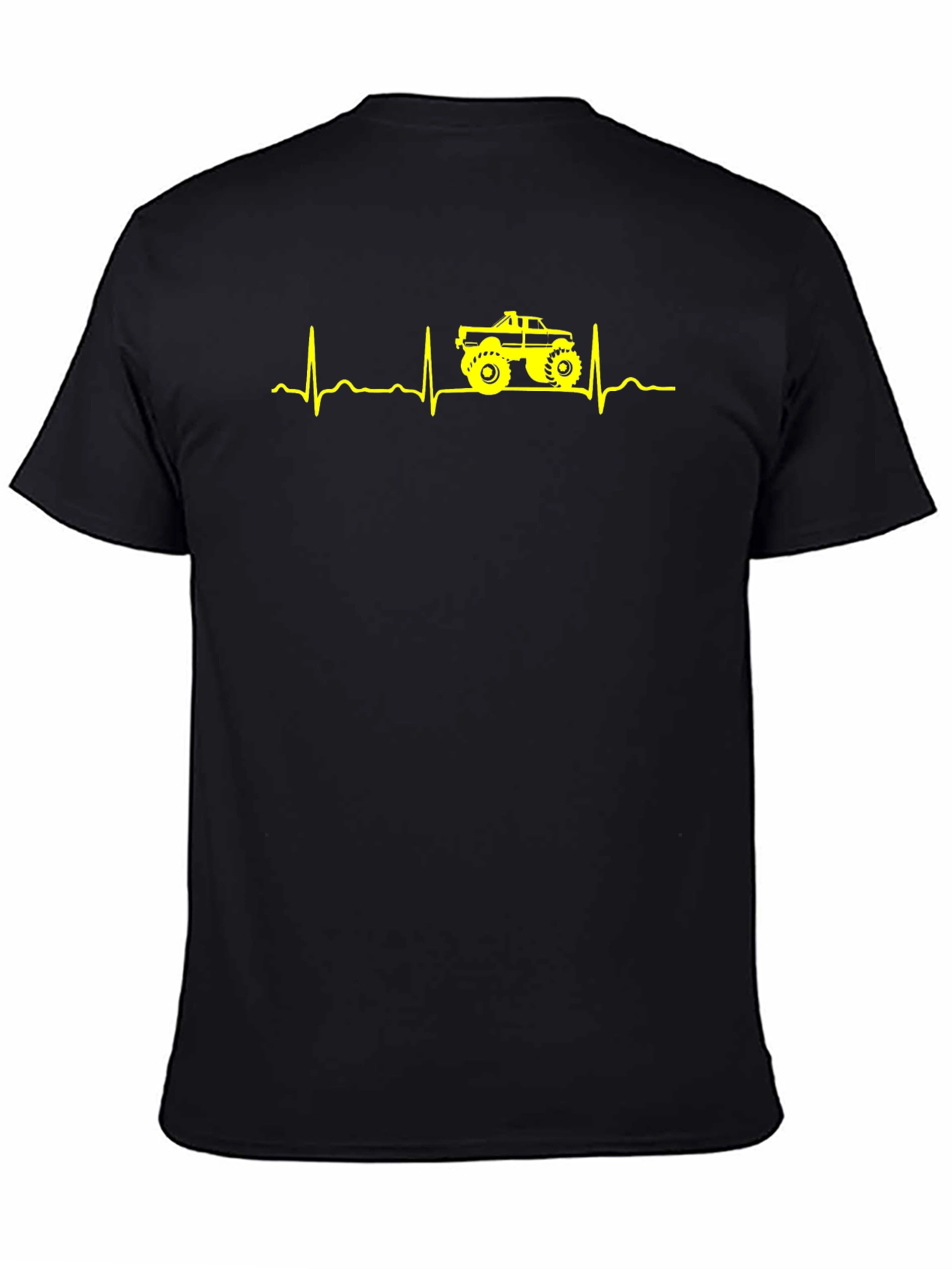 Black Monster Truck Heartbeat T-Shirt view 4