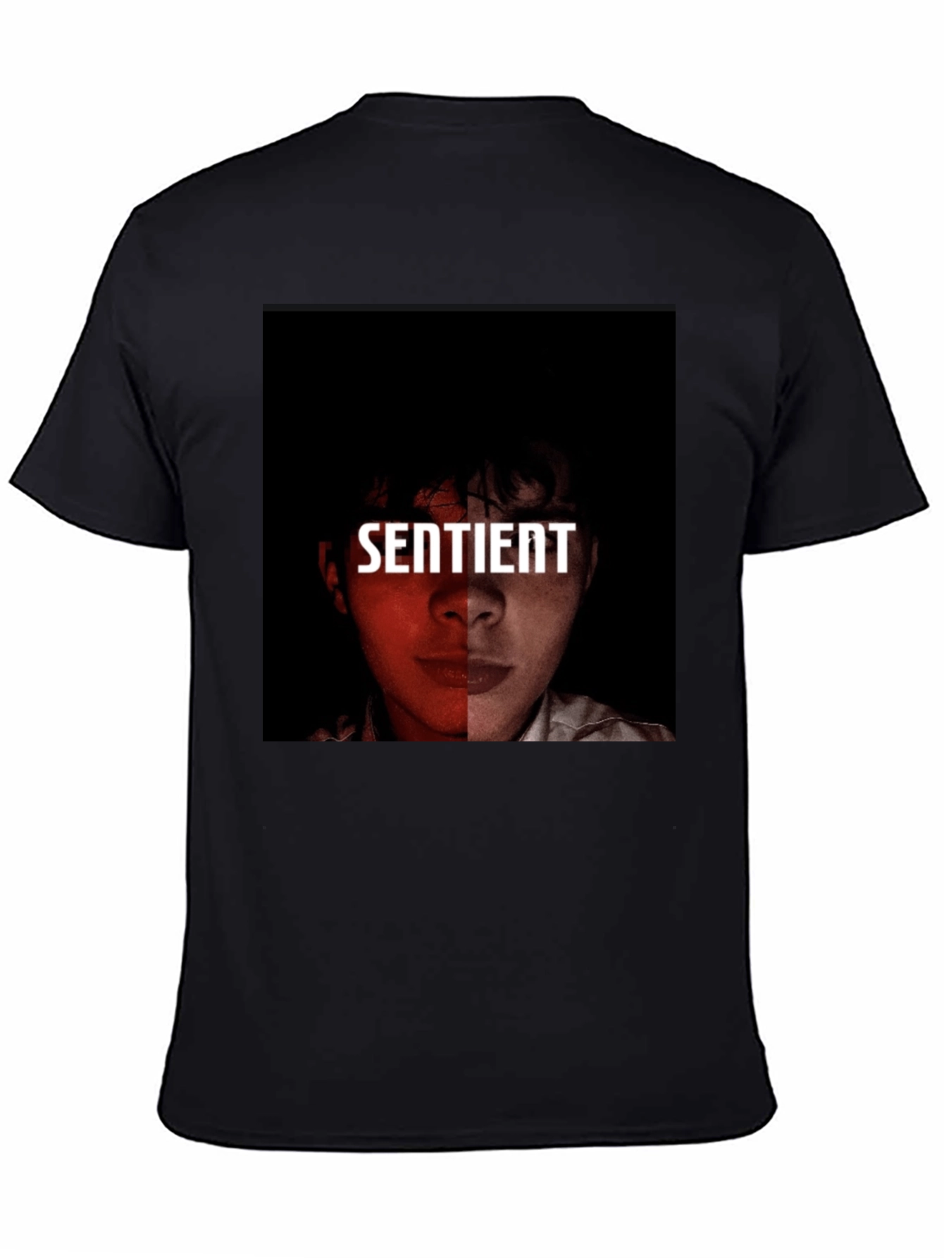 Black Sentient Graphic Tee - Modern Streetwear view 4