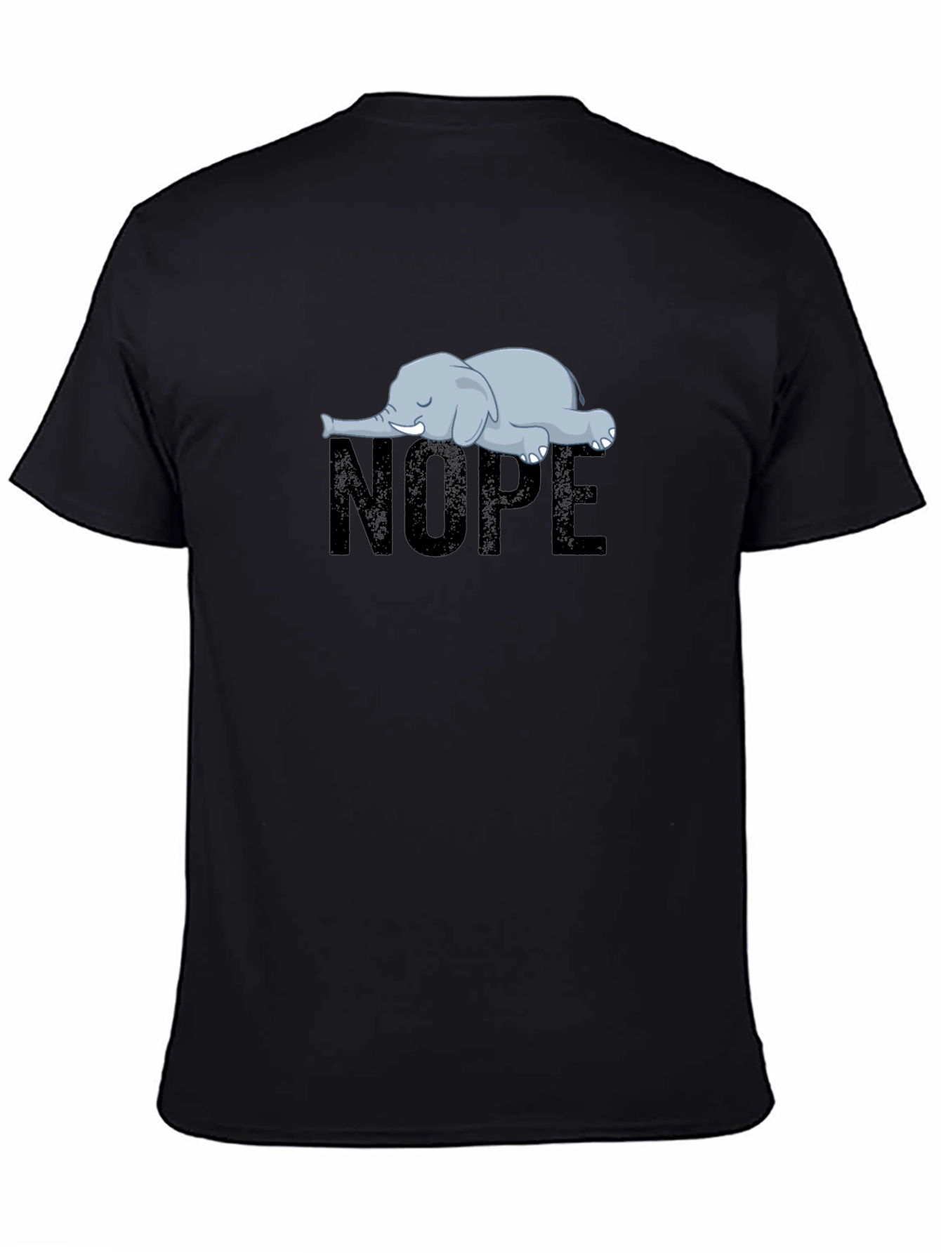 Black Nope Elephant Graphic T-Shirt - Unisex Relaxed Fit view 4