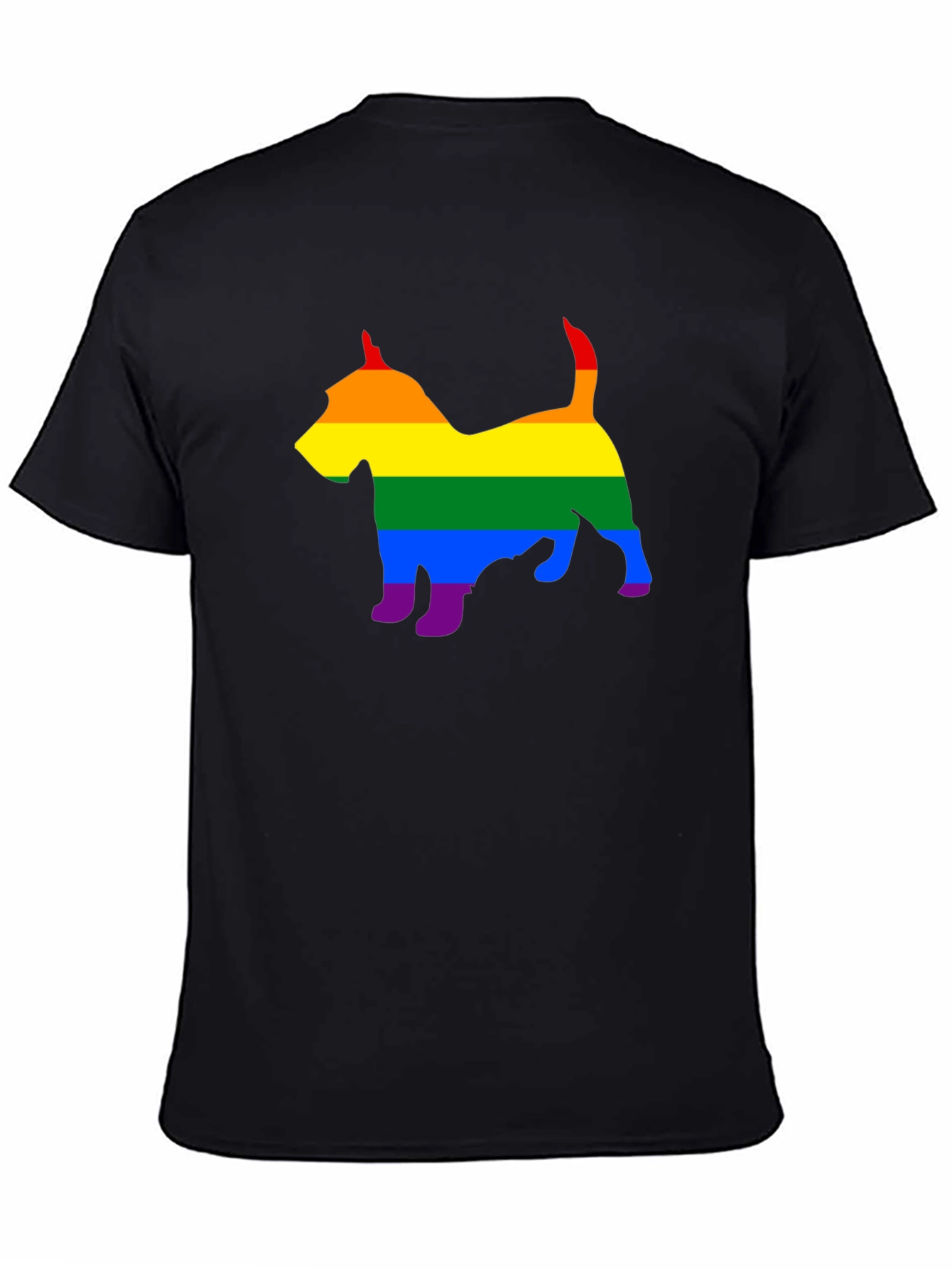 Black Rainbow Dog Silhouette Tee - Pride Apparel view 4