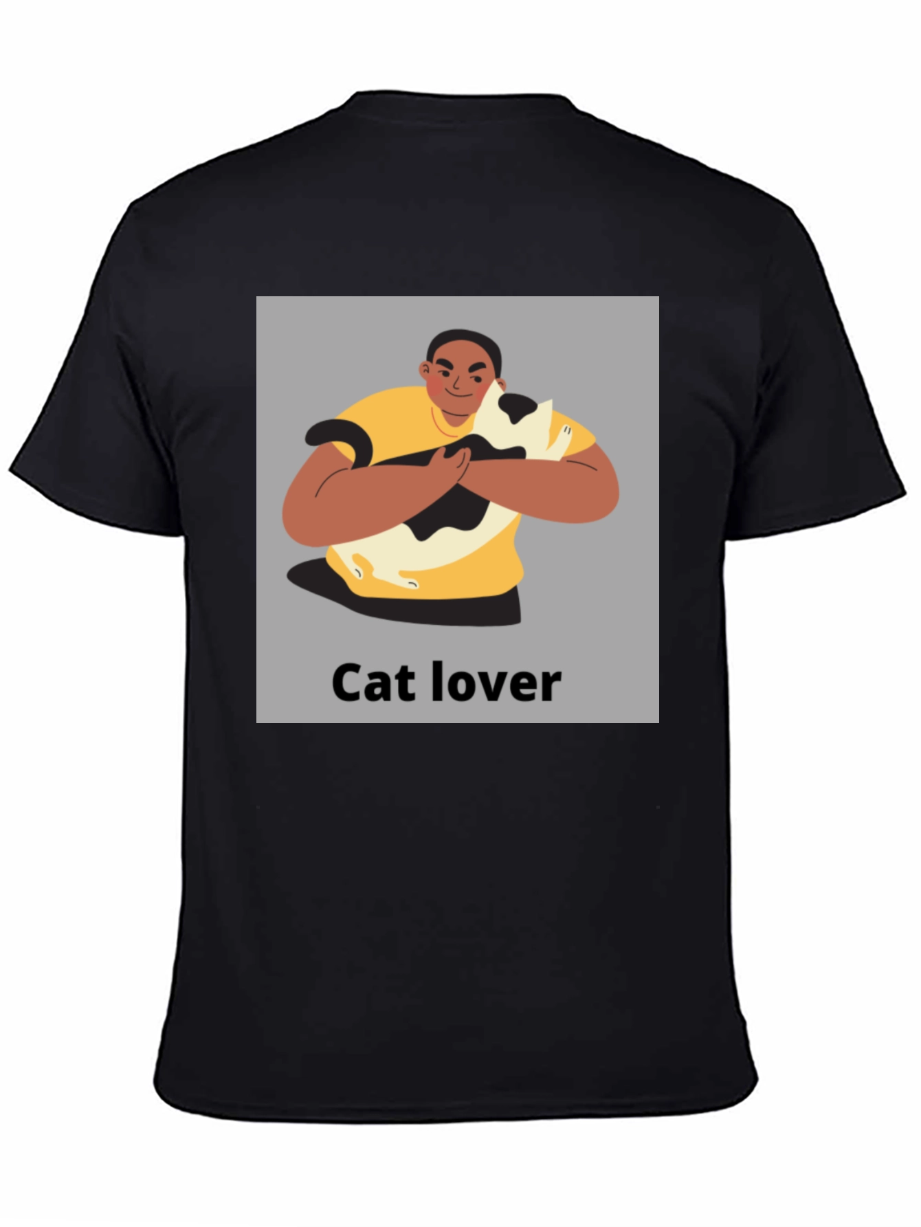 Black Cat Lover Graphic Tee - Unisex Black T-Shirt view 4