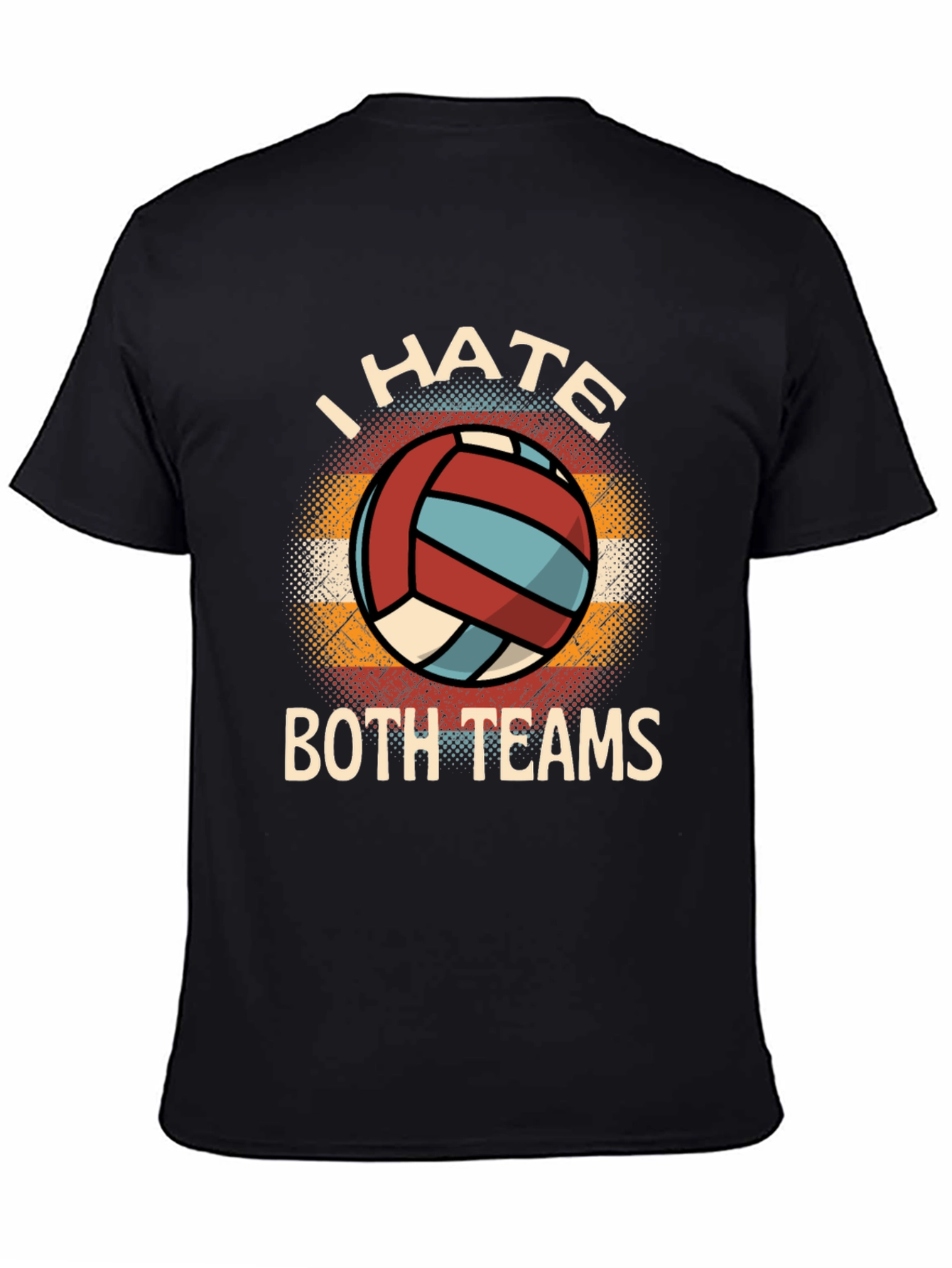 Black I Hate Both Teams Volleyball Graphic Tee view 4