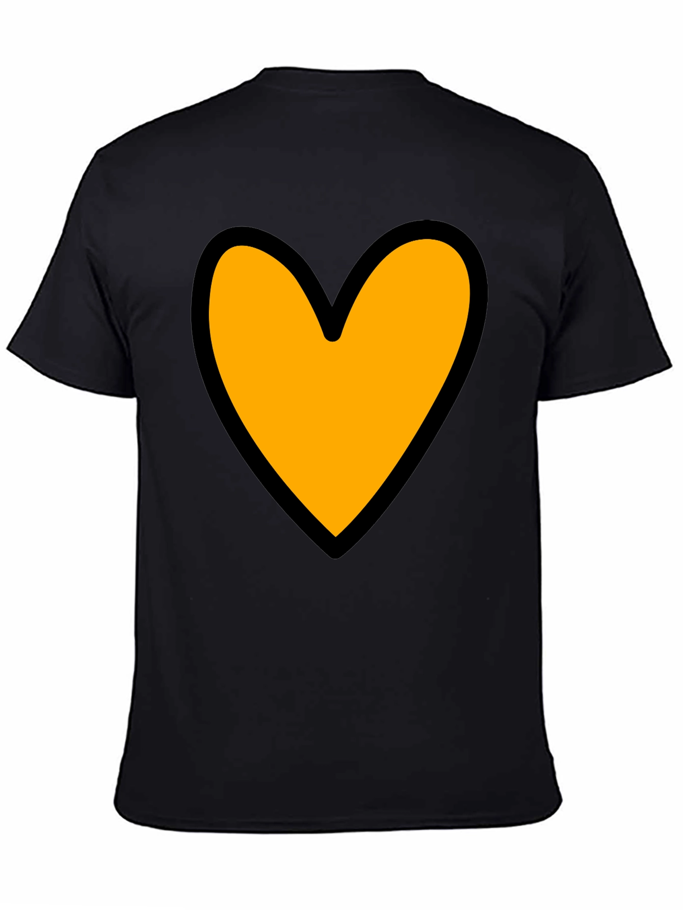Black Heart Graphic Tee - Black Cotton Blend Casual T-Shirt view 4