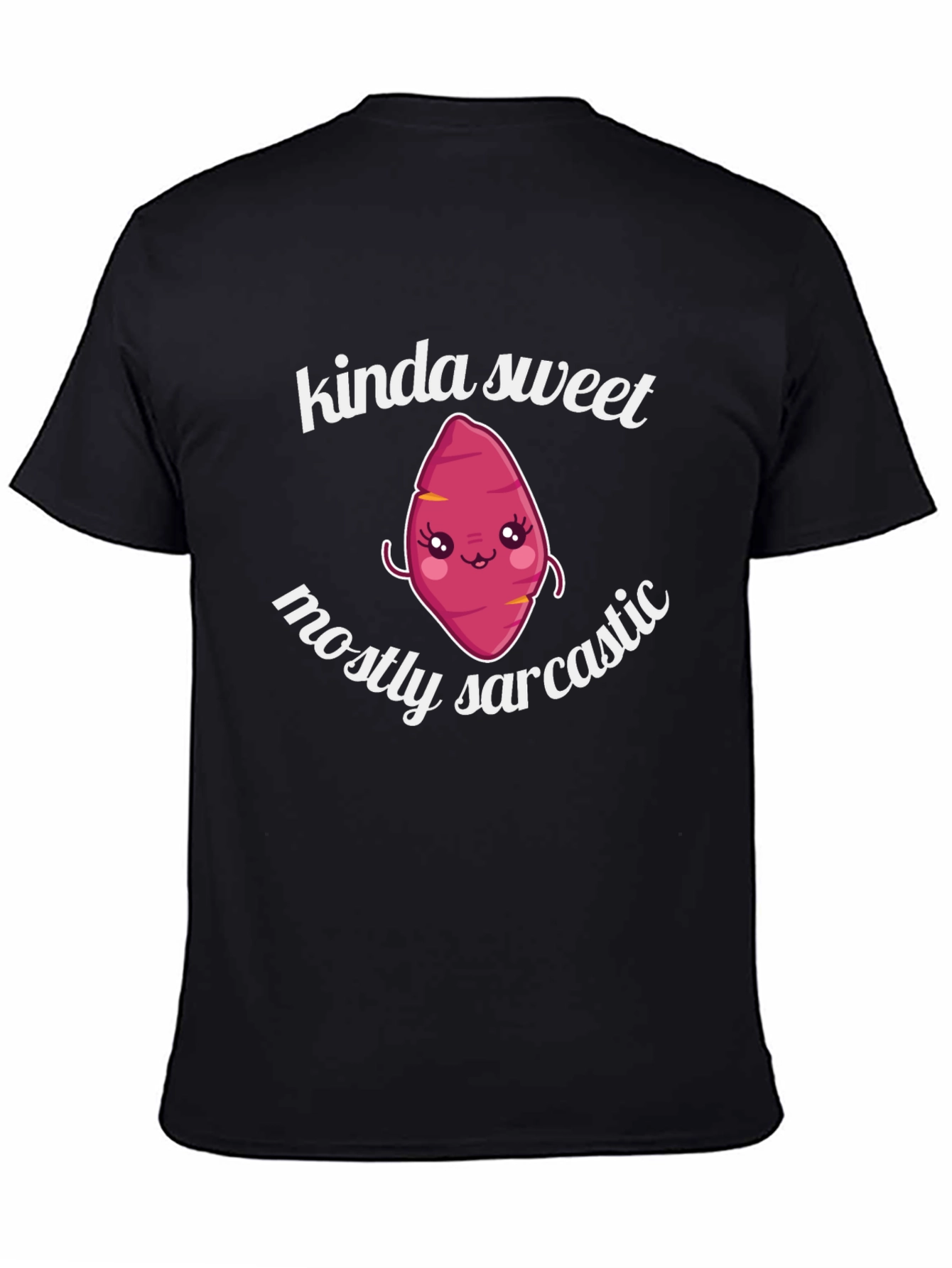 Black Kinda Sweet Mostly Sarcastic Cute Yam T-Shirt view 4