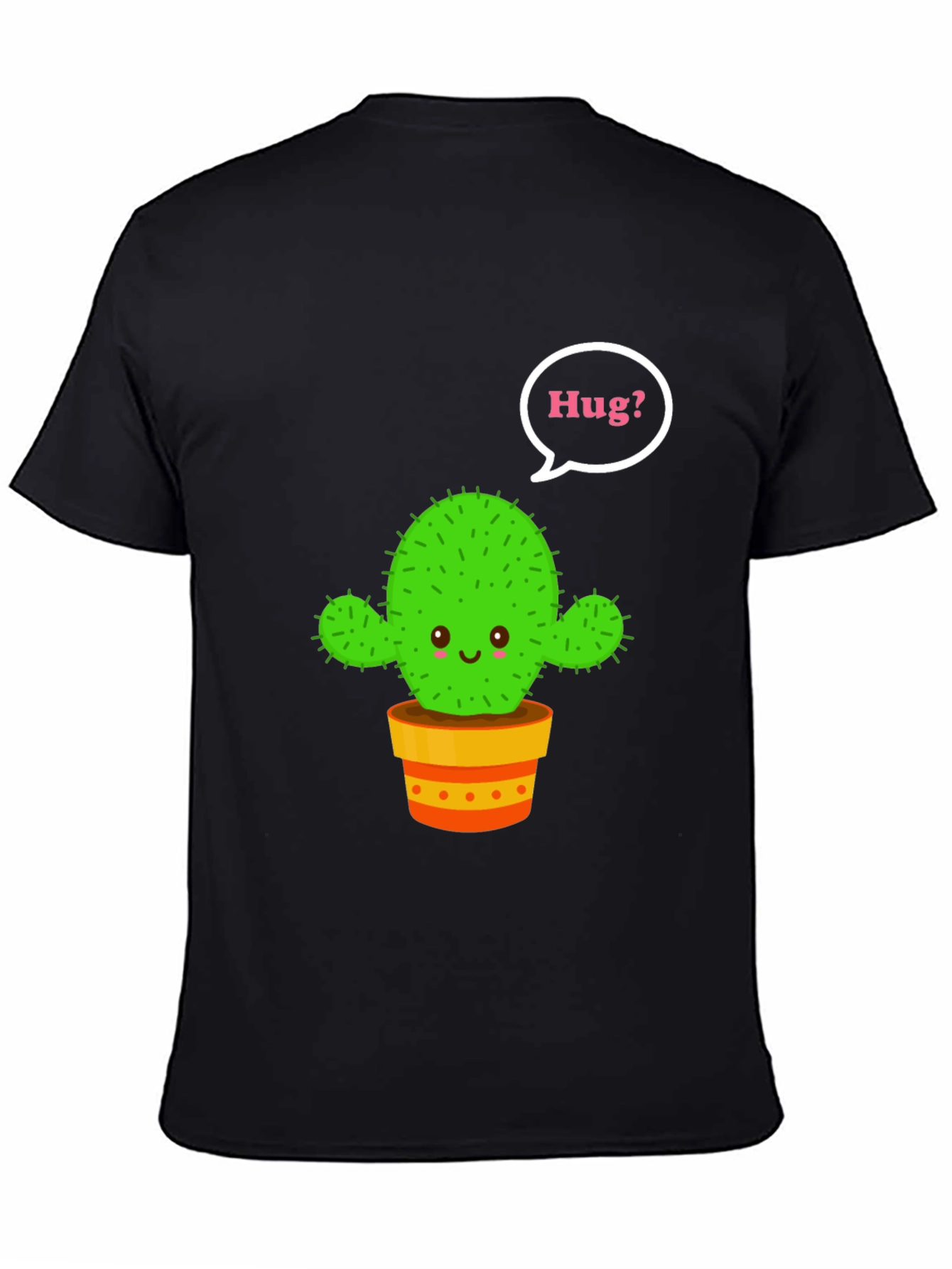 Black Cactus Hug T-Shirt - Cute Graphic Tee view 4