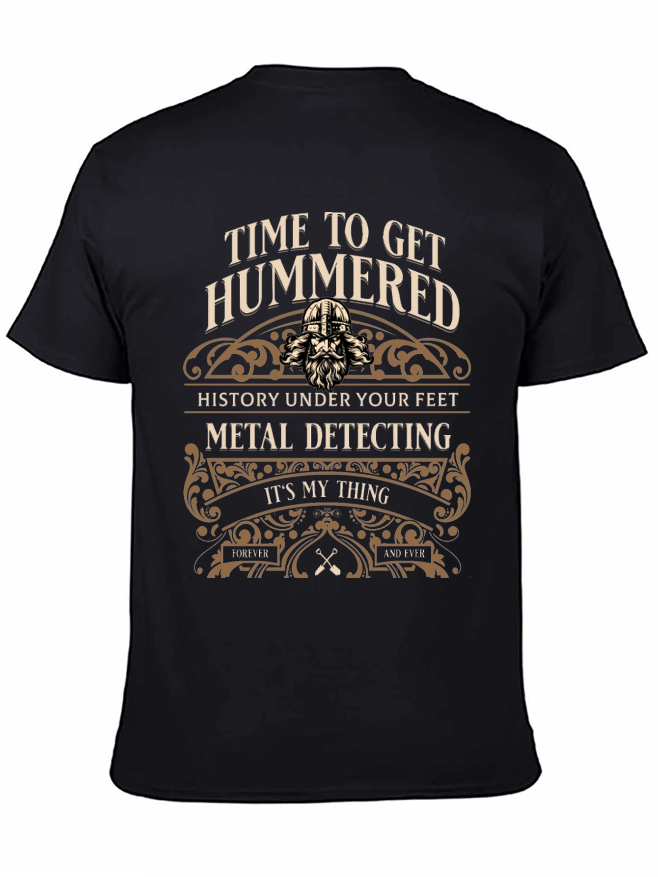 Black Time to Get Hummered Metal Detecting Black T-Shirt view 4