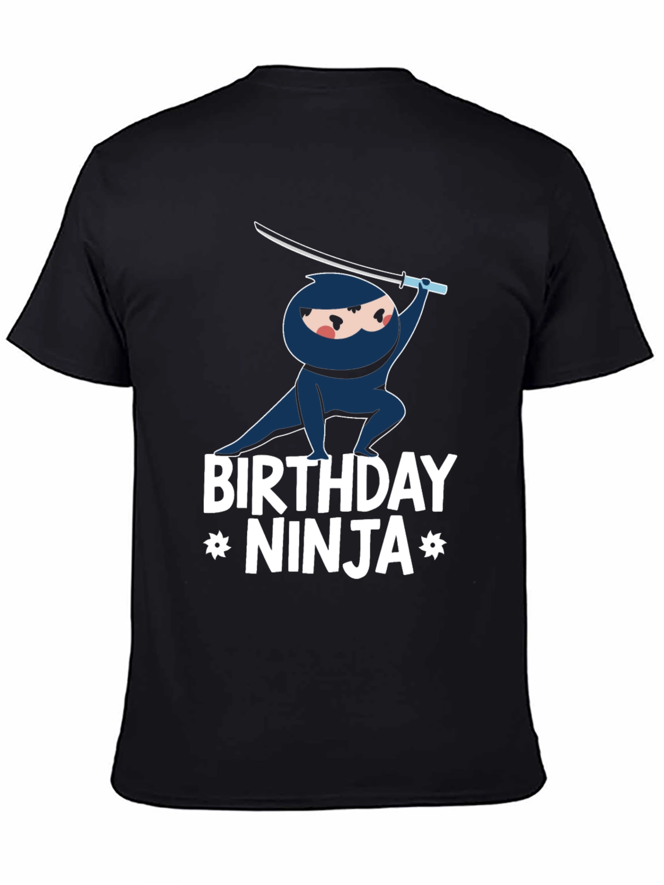 Black Birthday Ninja Graphic T-Shirt view 4