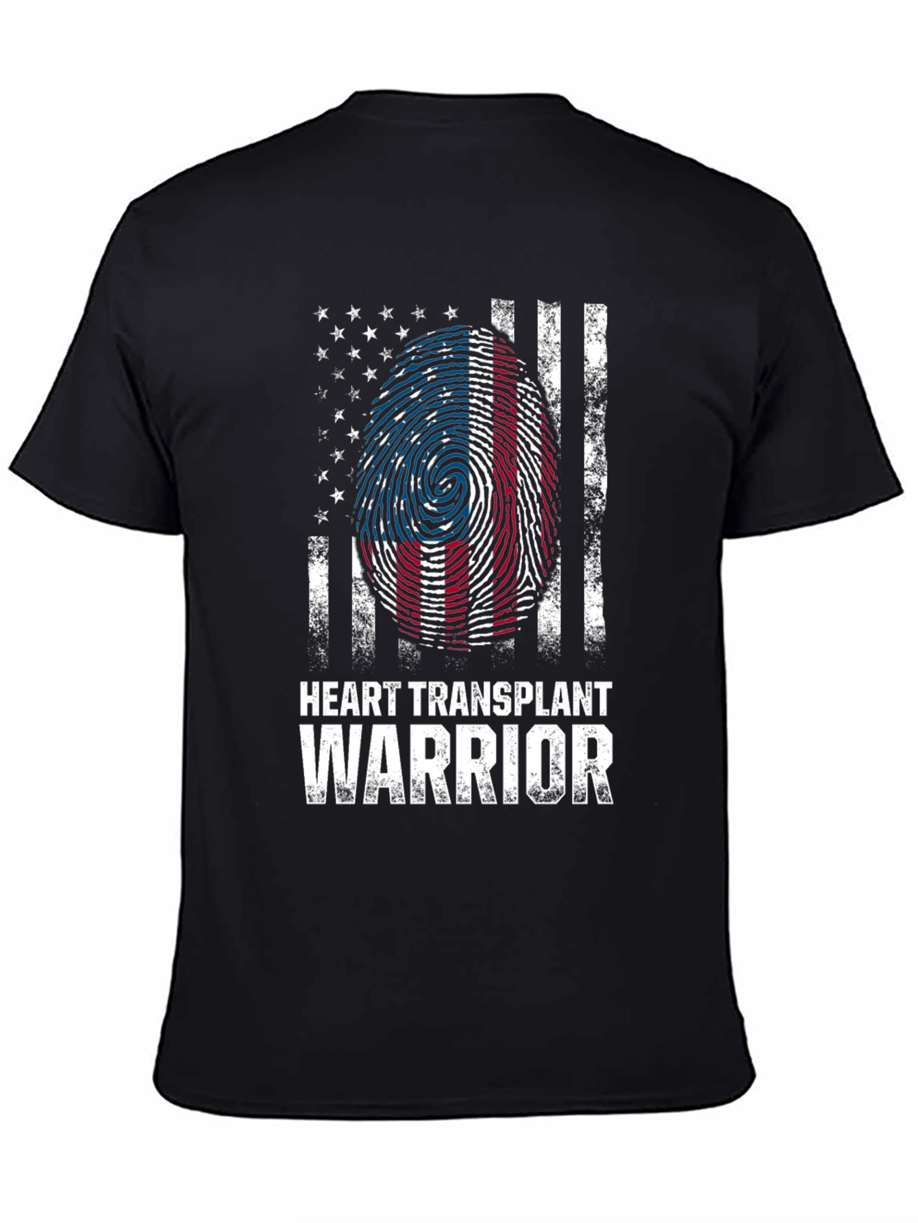 Heart Transplant Warrior USA Flag T-Shirt - 4