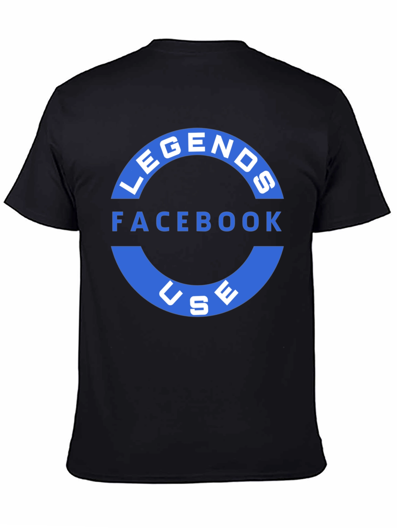 Black Legends Facebook Use T-Shirt - Black view 4