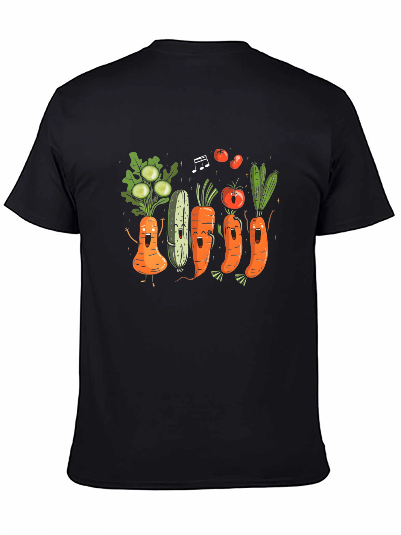 Black Vegetable Band T-Shirt: Fun Foodie Fashion view 4