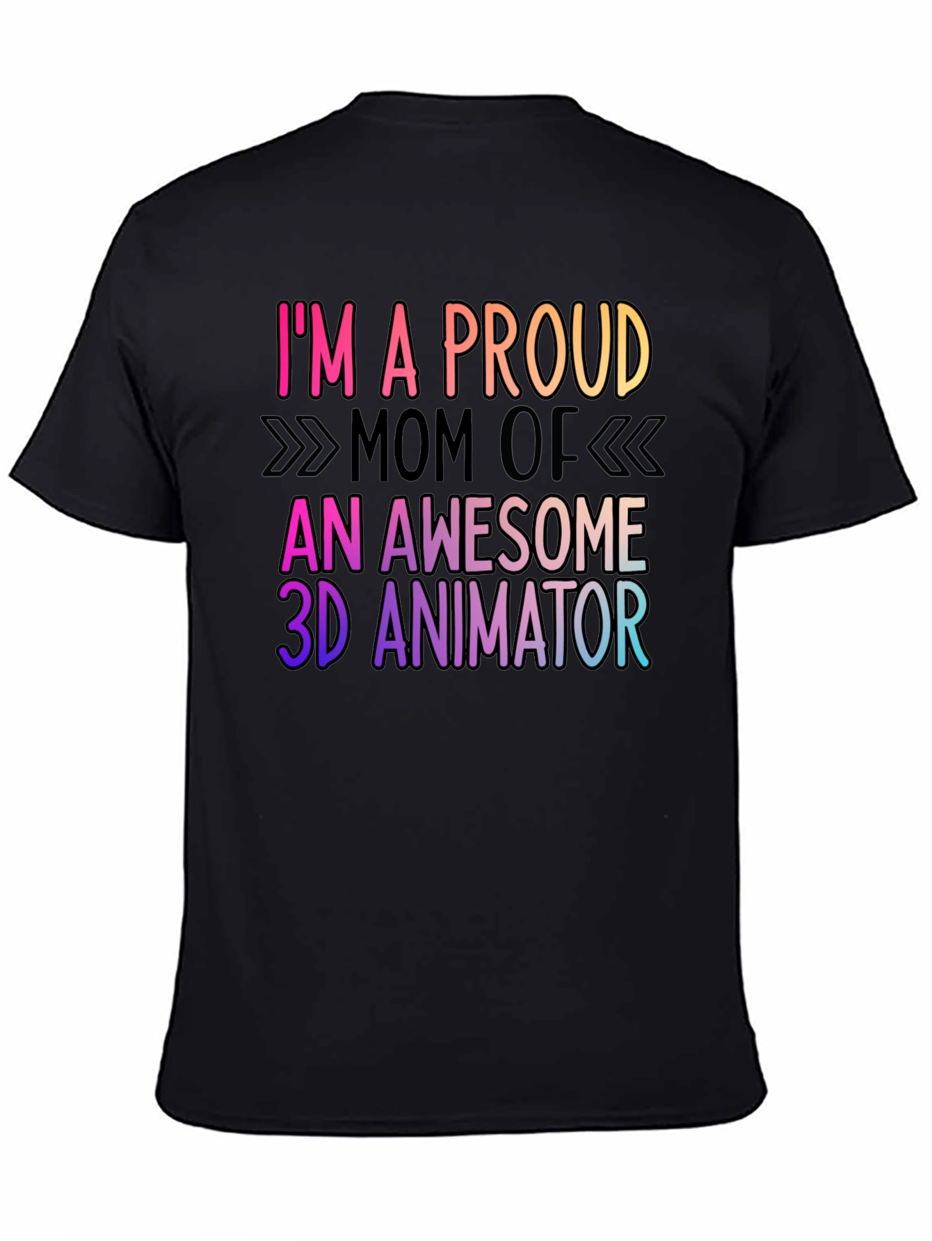 Black Proud Mom of 3D Animator Graphic Tee view 4