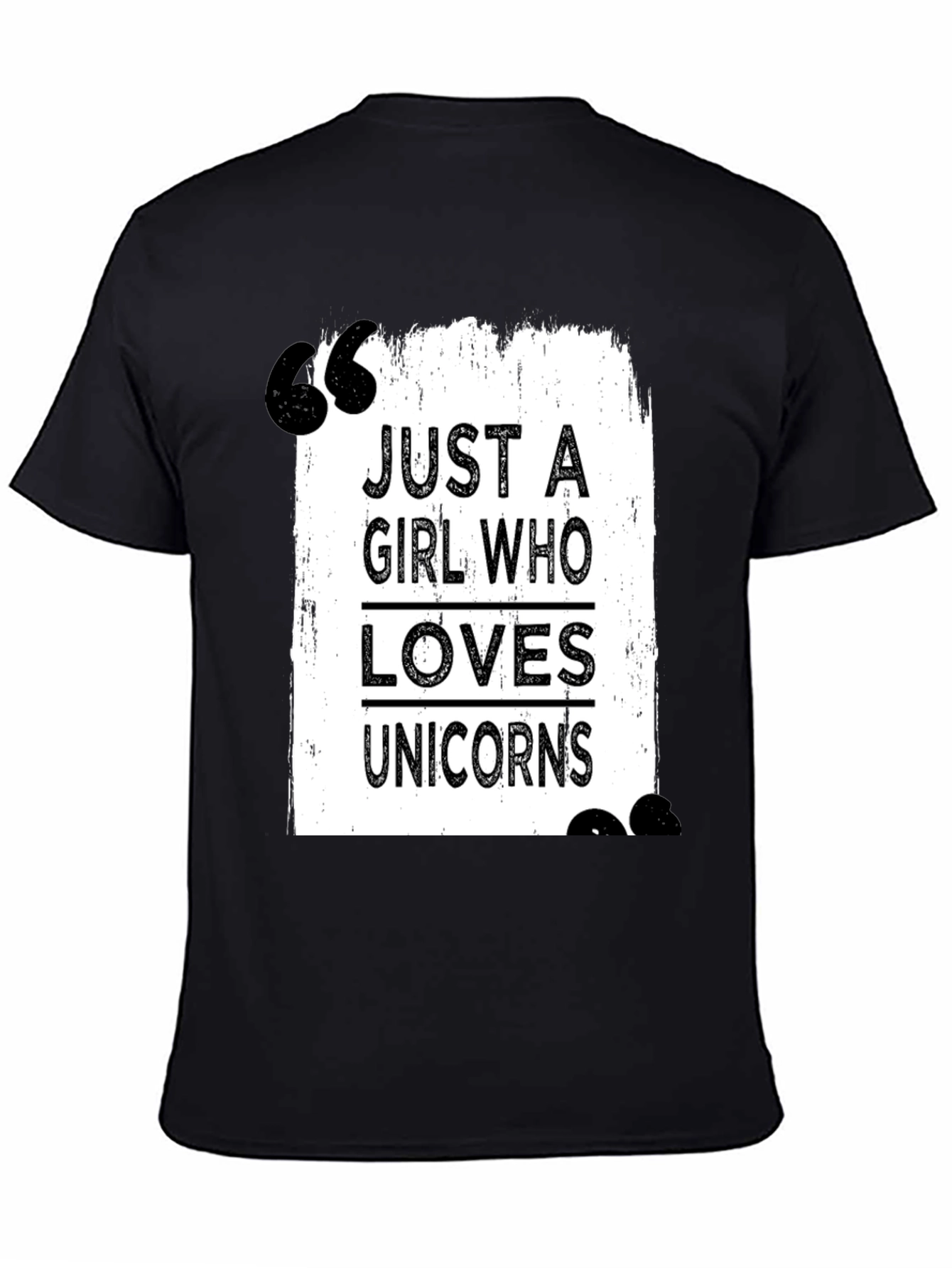 Black Just a Girl Who Loves Unicorns T-Shirt view 4