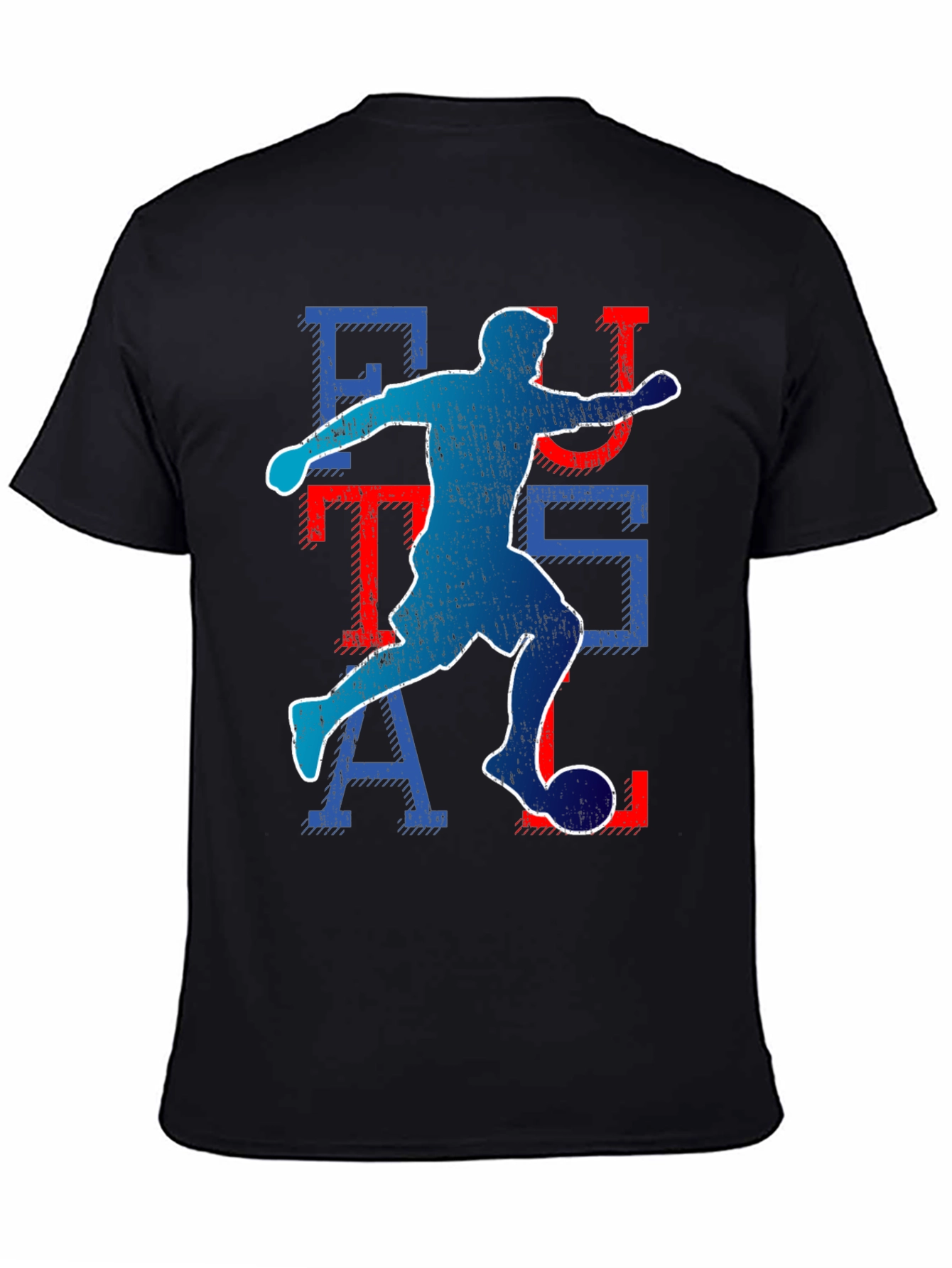 Black Futsal Player Graphic T-Shirt view 4