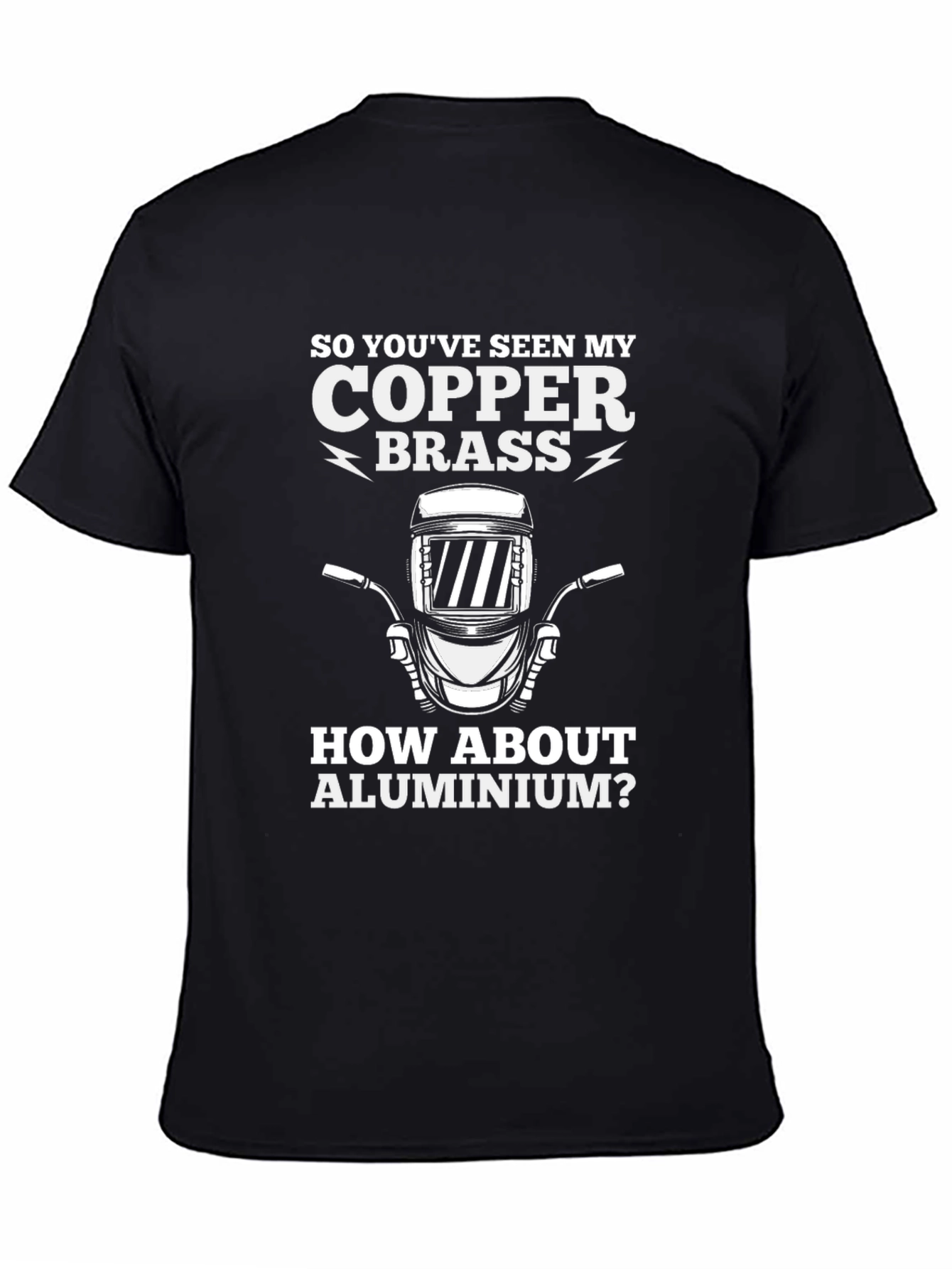Black Welder Humor T-Shirt - Copper Brass Aluminium view 4