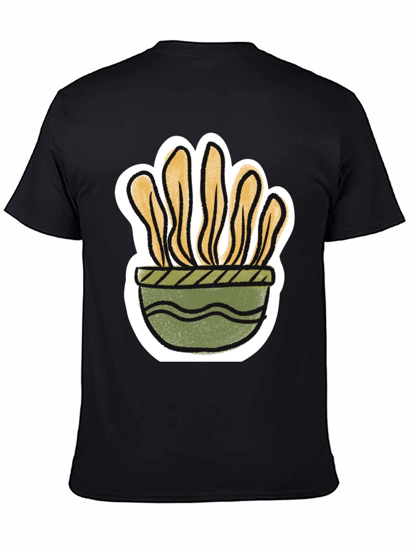 Black Plant Pot Graphic Tee - Trendy Stylish view 4