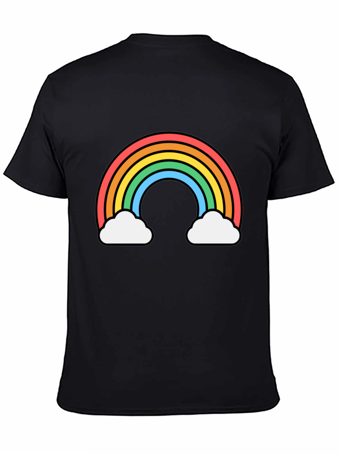 Black Rainbow Cloud Graphic Tee - Black Unisex T-Shirt view 4